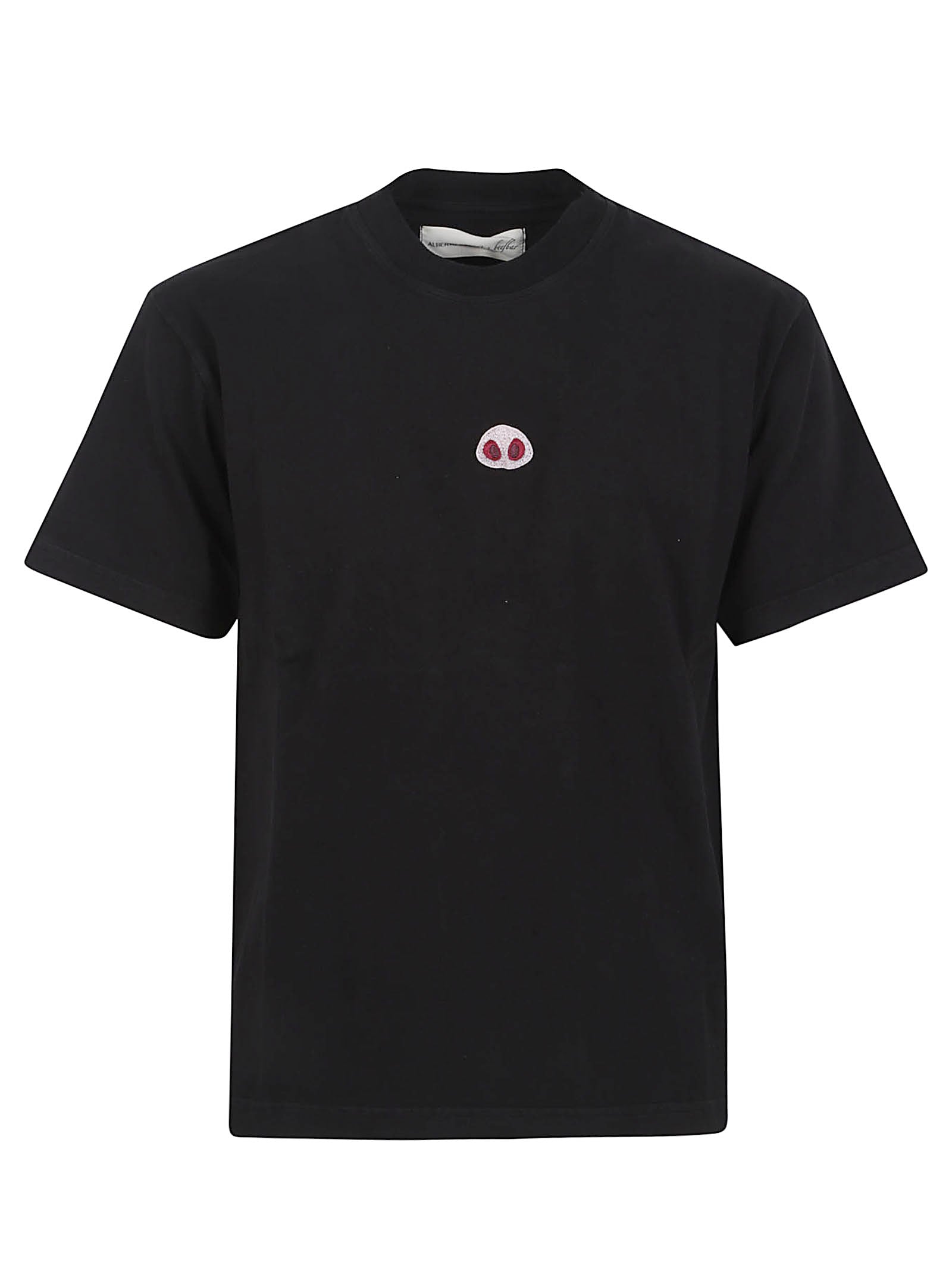 Boxy Black T-Shirt with Embroidered Detail