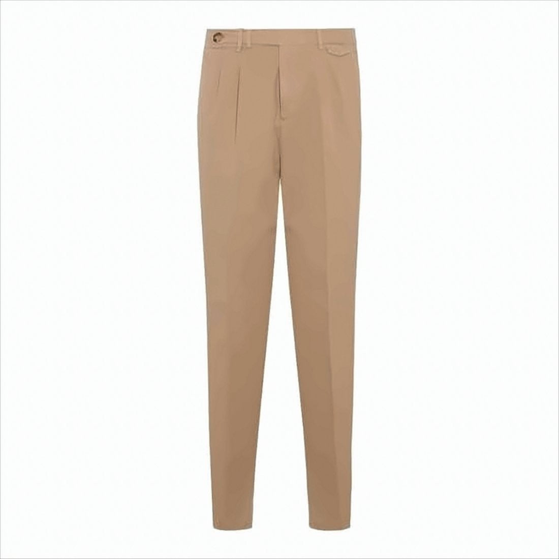 High-Waisted Straight Pants with Pleated Front
