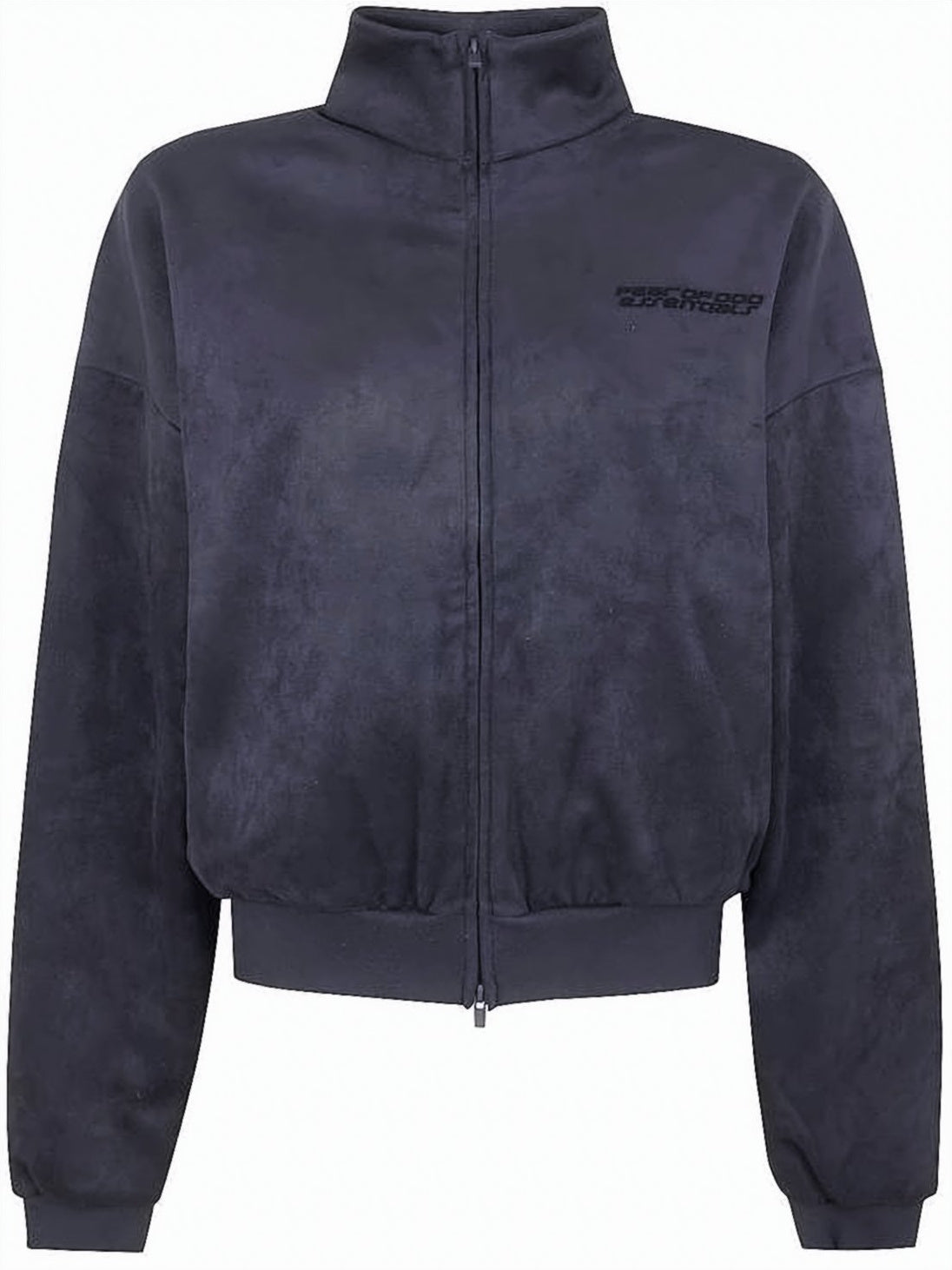 Cropped Zip-Up Sweatshirt with High Collar
