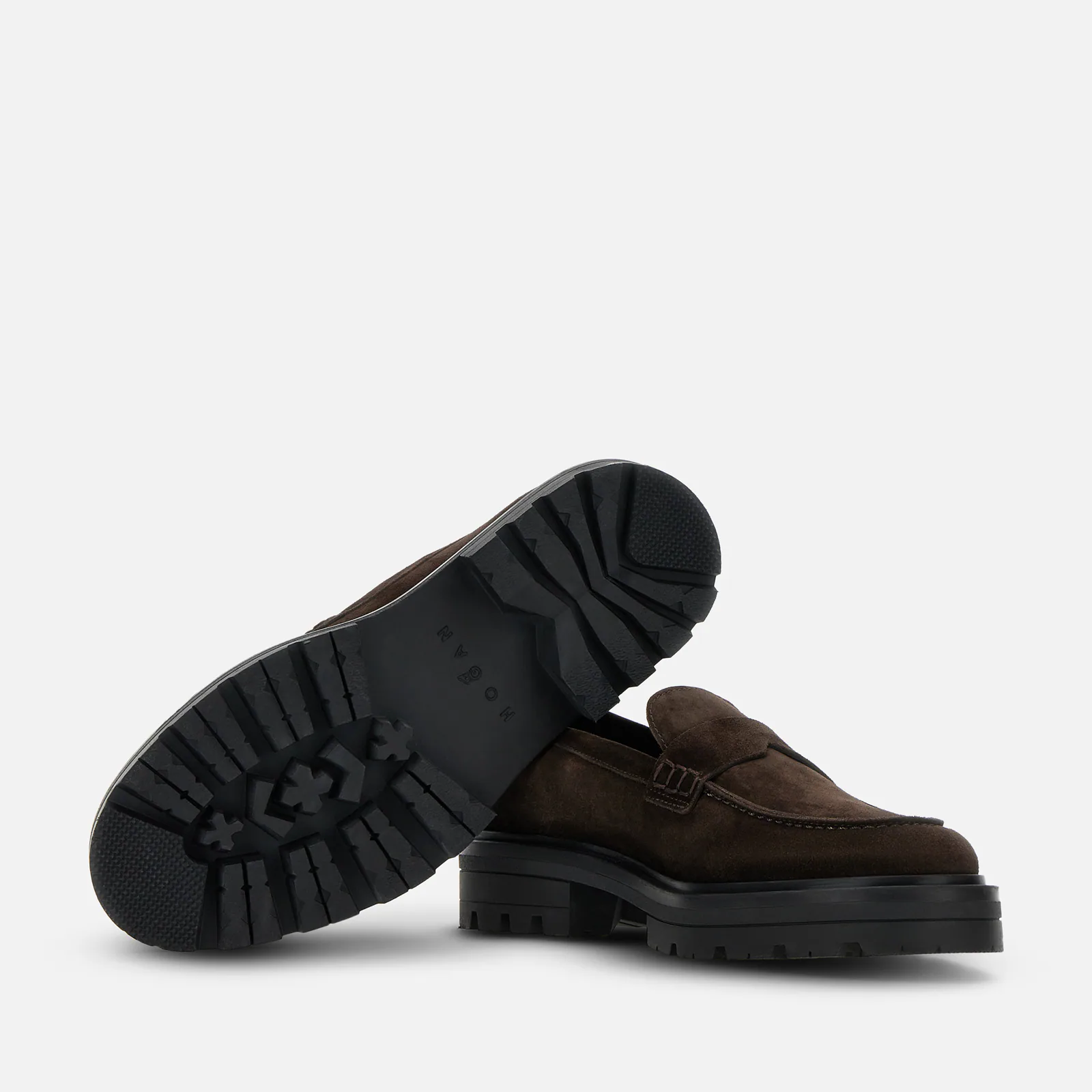 Elegant Brown Suede Moccasins With Rubber Sole