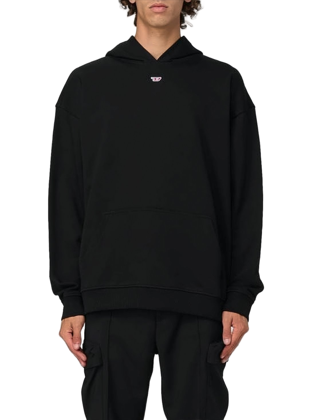 Relaxed Fit Black Hooded Sweatshirt