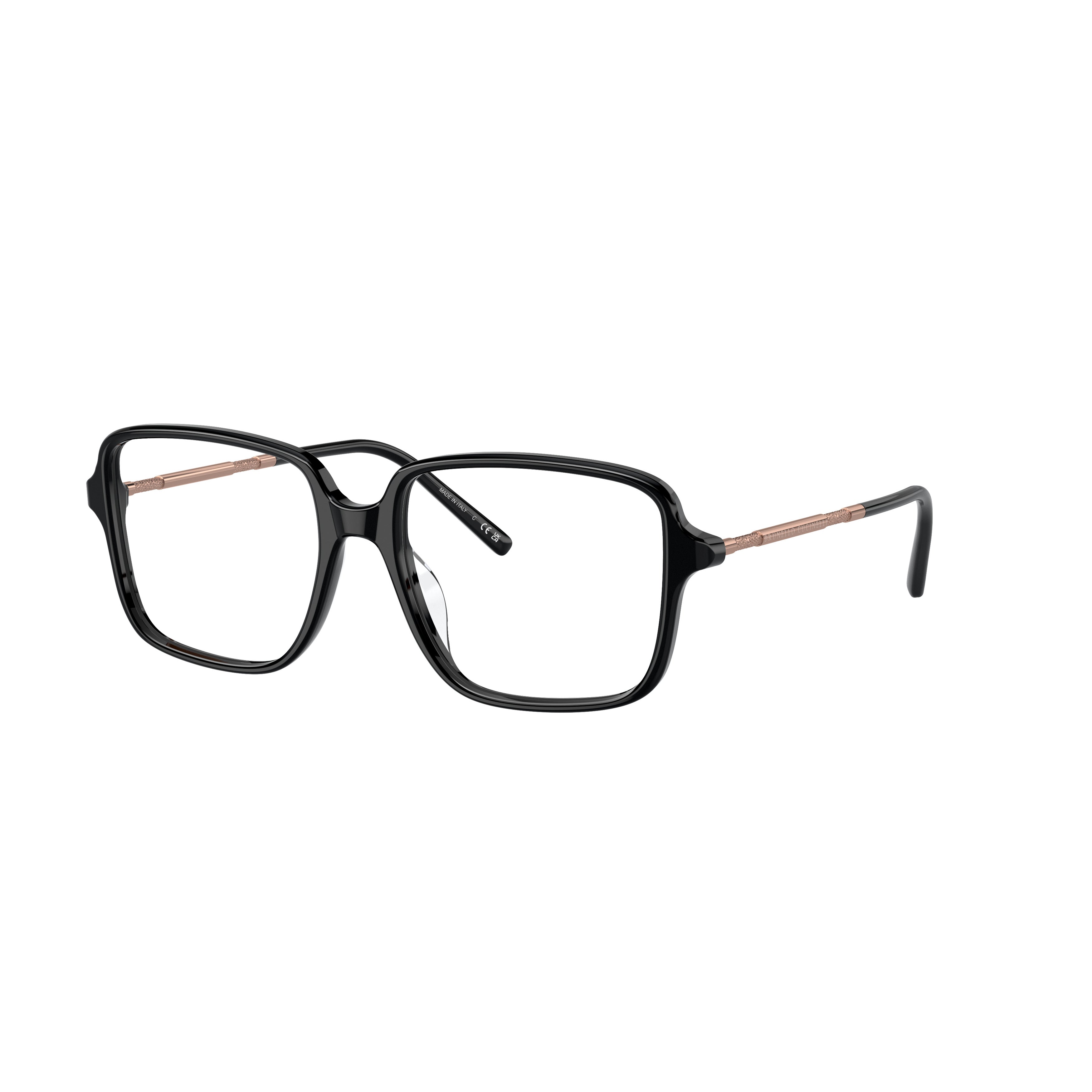 0bc3001 Square Acetate Eyeglasses with Metallic Temples