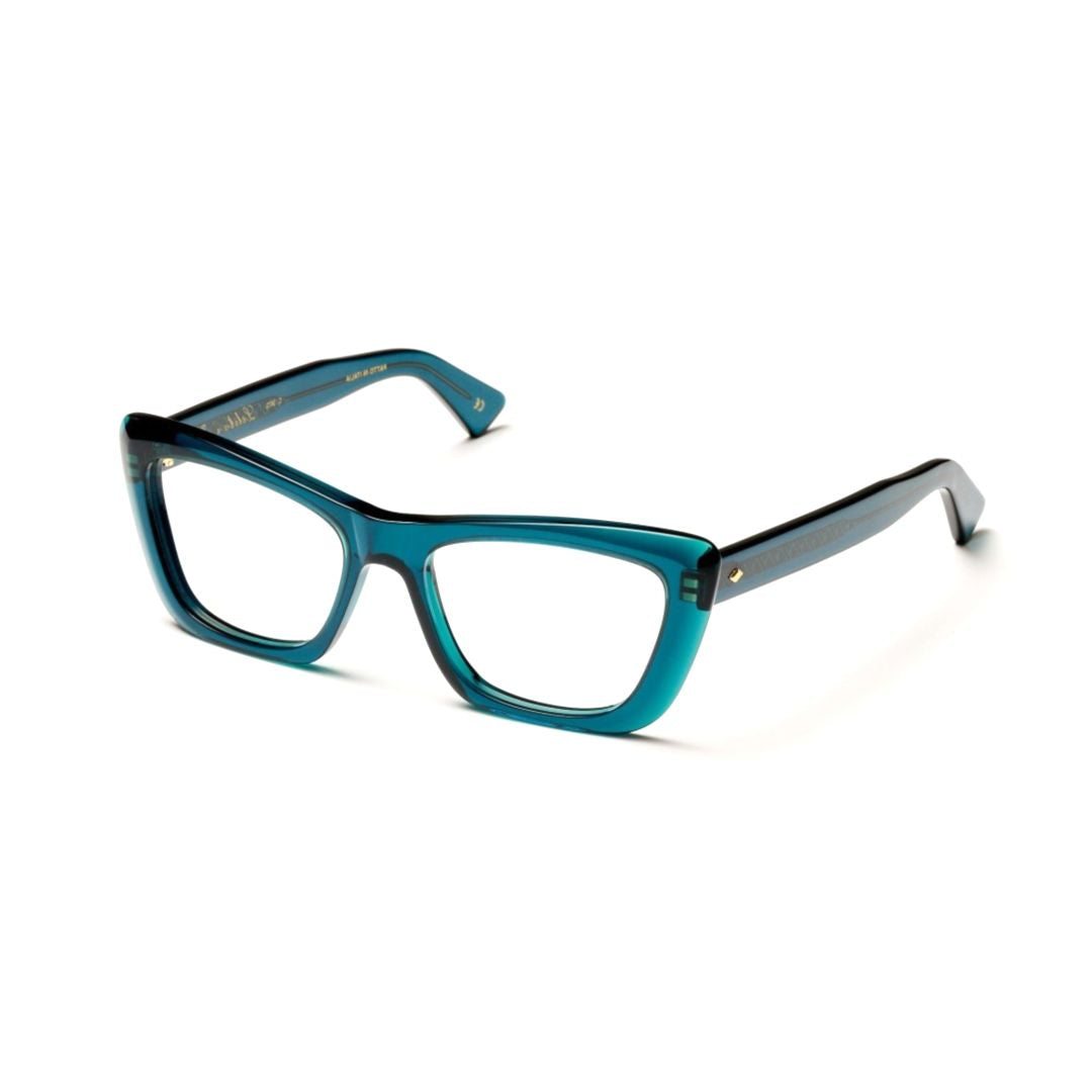 Lolita/K-V Rectangular Gradient Sunglasses with Gold Accents
