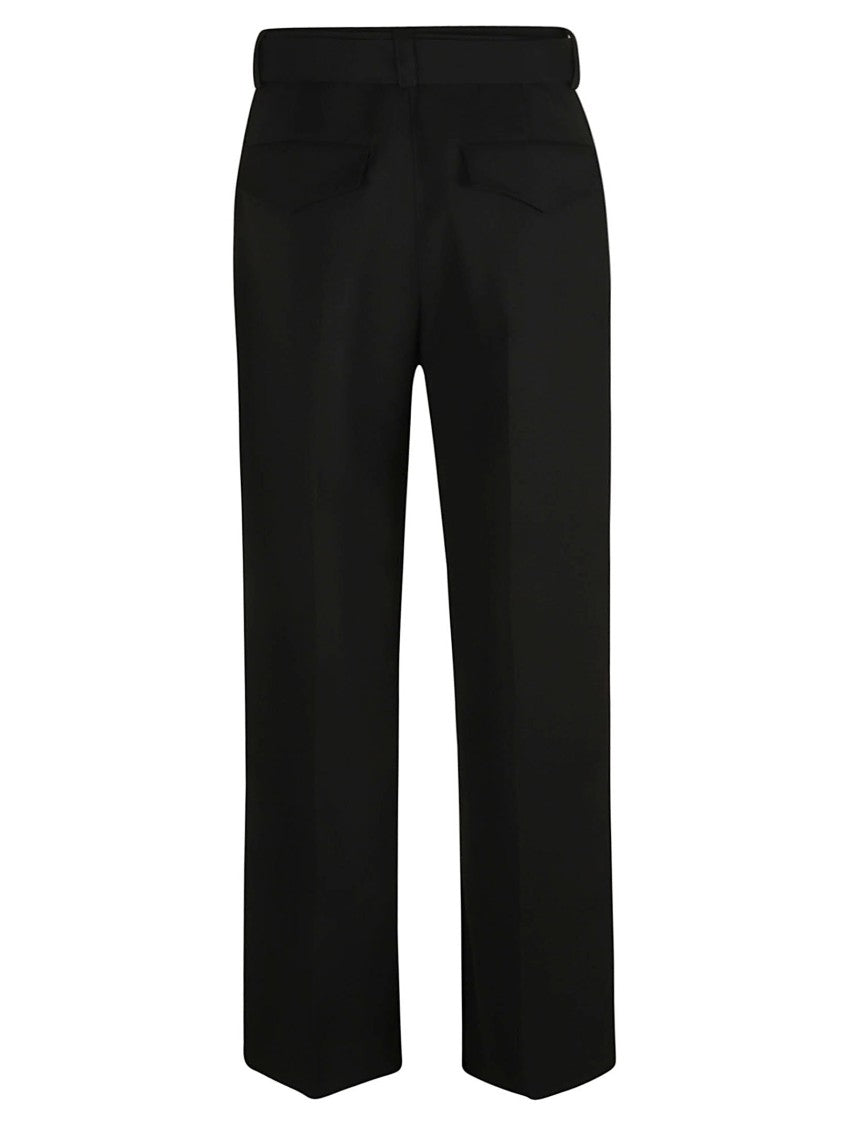 High-Waisted Tailored Trousers With Belt Detail