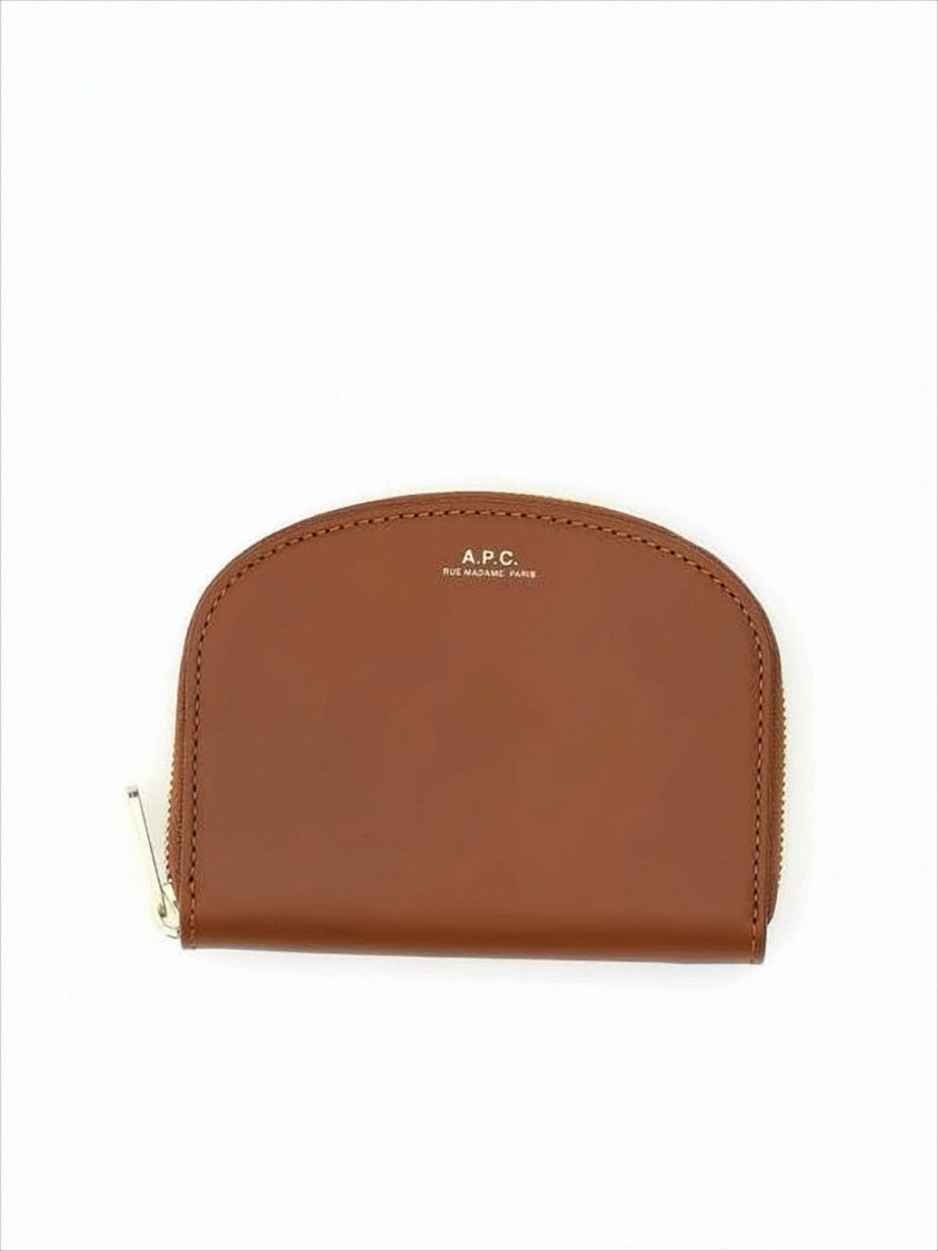 Semi-Circular Cowhide Leather Wallet