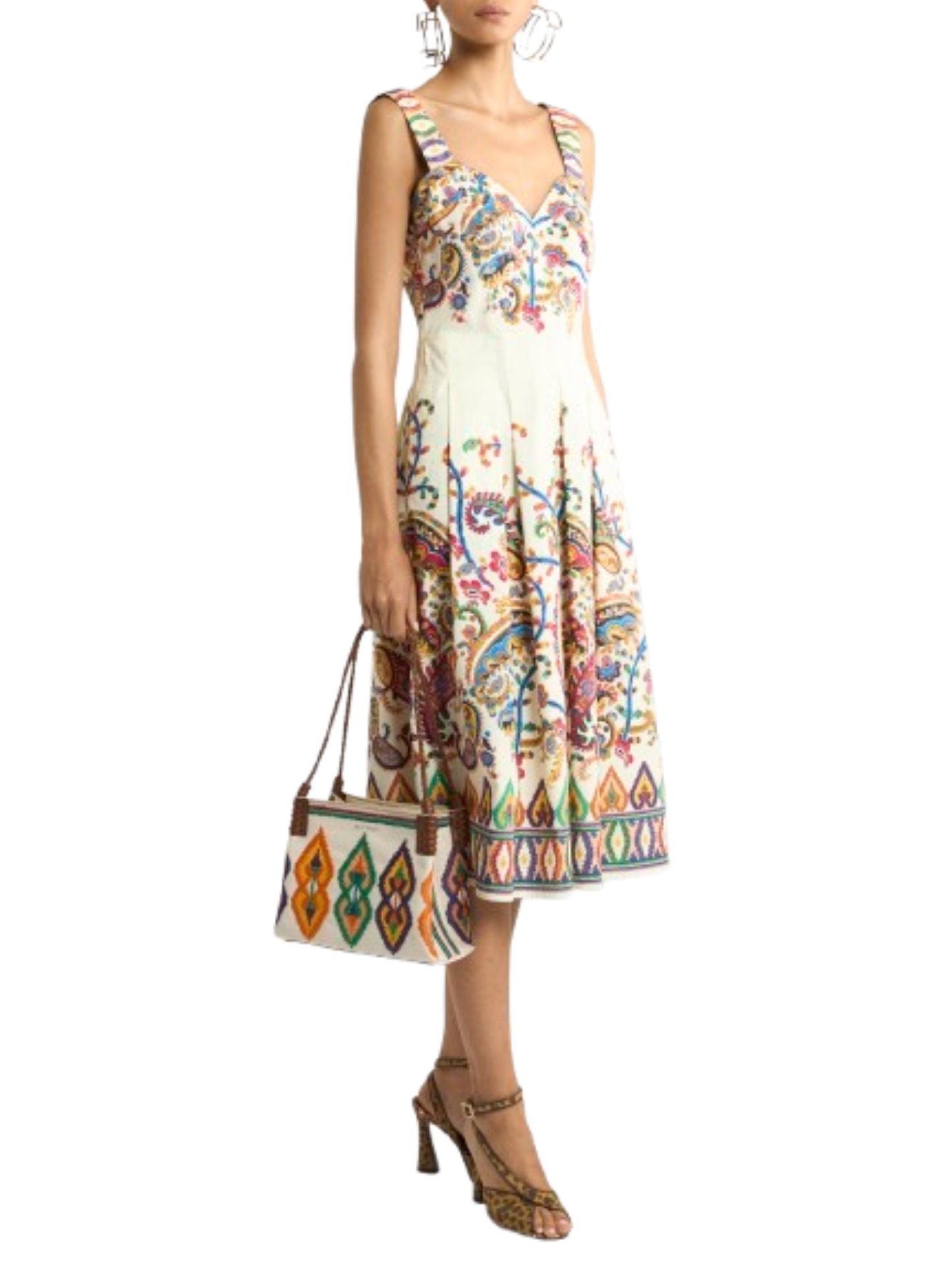 Floral Paisley Print Sleeveless Dress