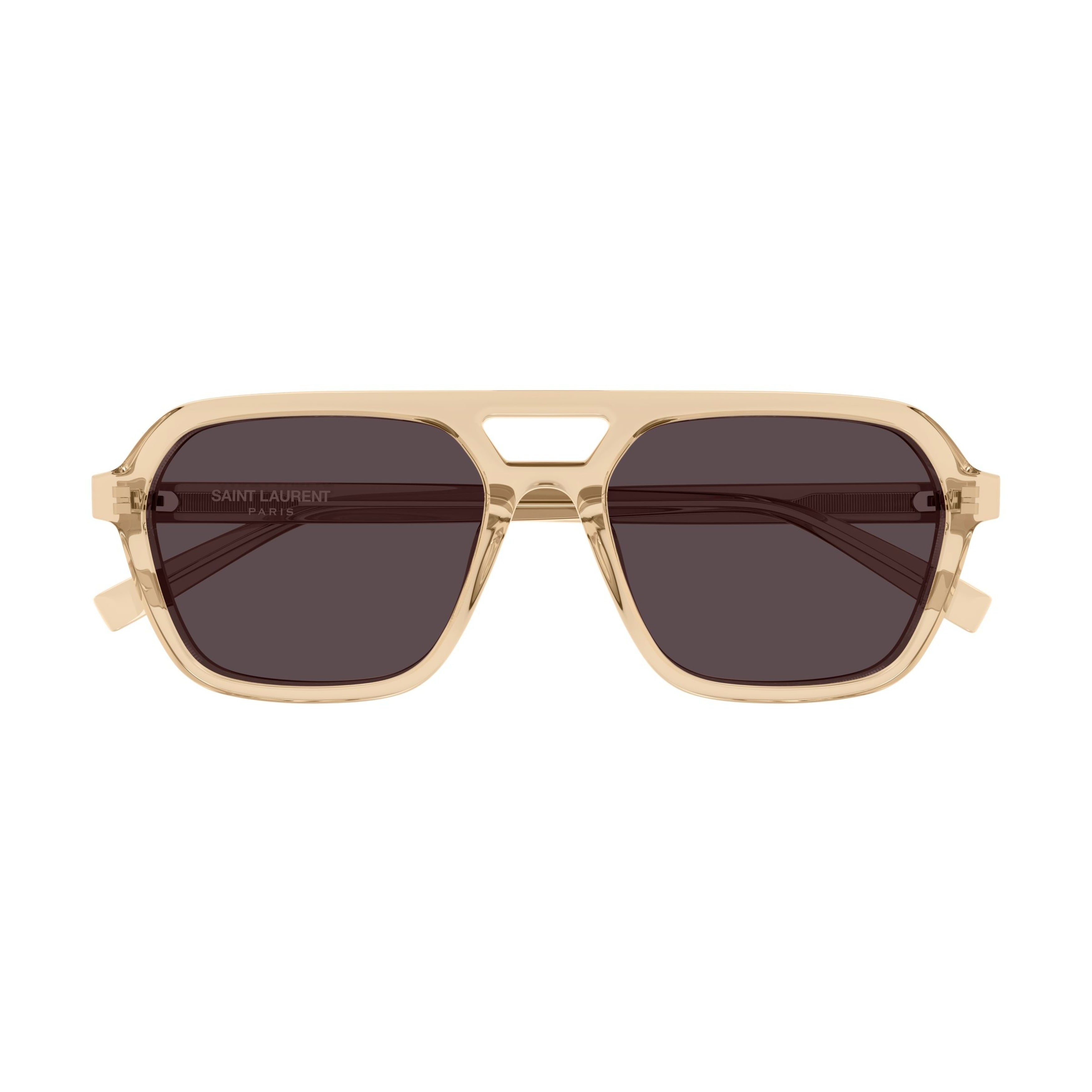 Geometric Frame Sunglasses In Translucent Beige