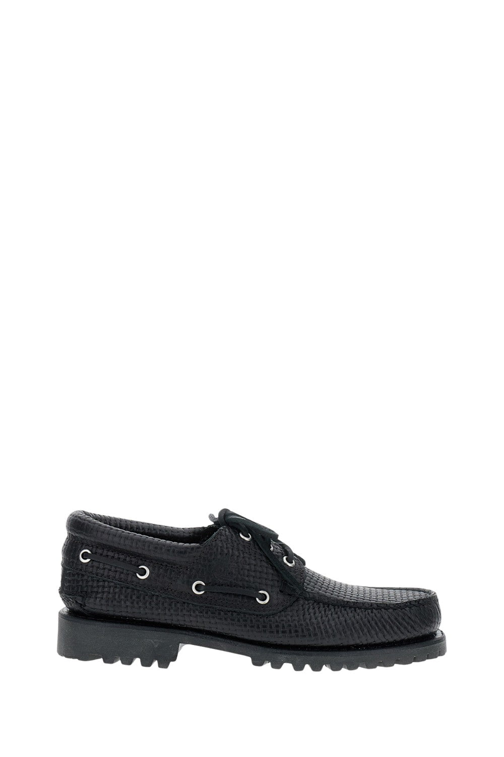 Black F-Grain Boat Shoe