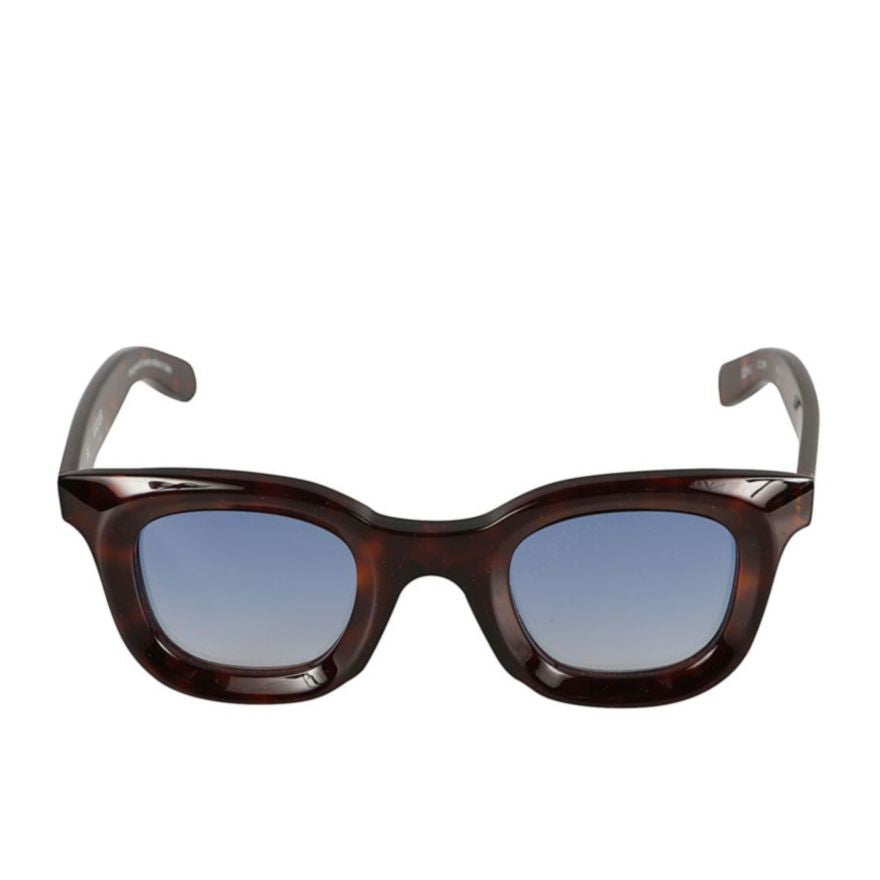 Joy Rectangular Tortoiseshell Sunglasses with Gradient Blue Lenses