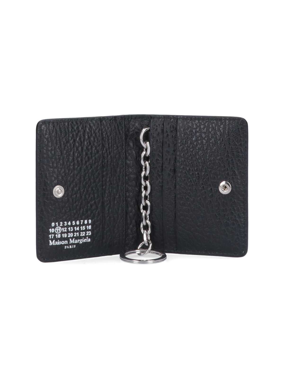 Black Calfskin "Four Stitches" Key Ring