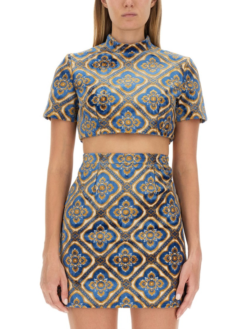Cropped Top With Intricate Pattern