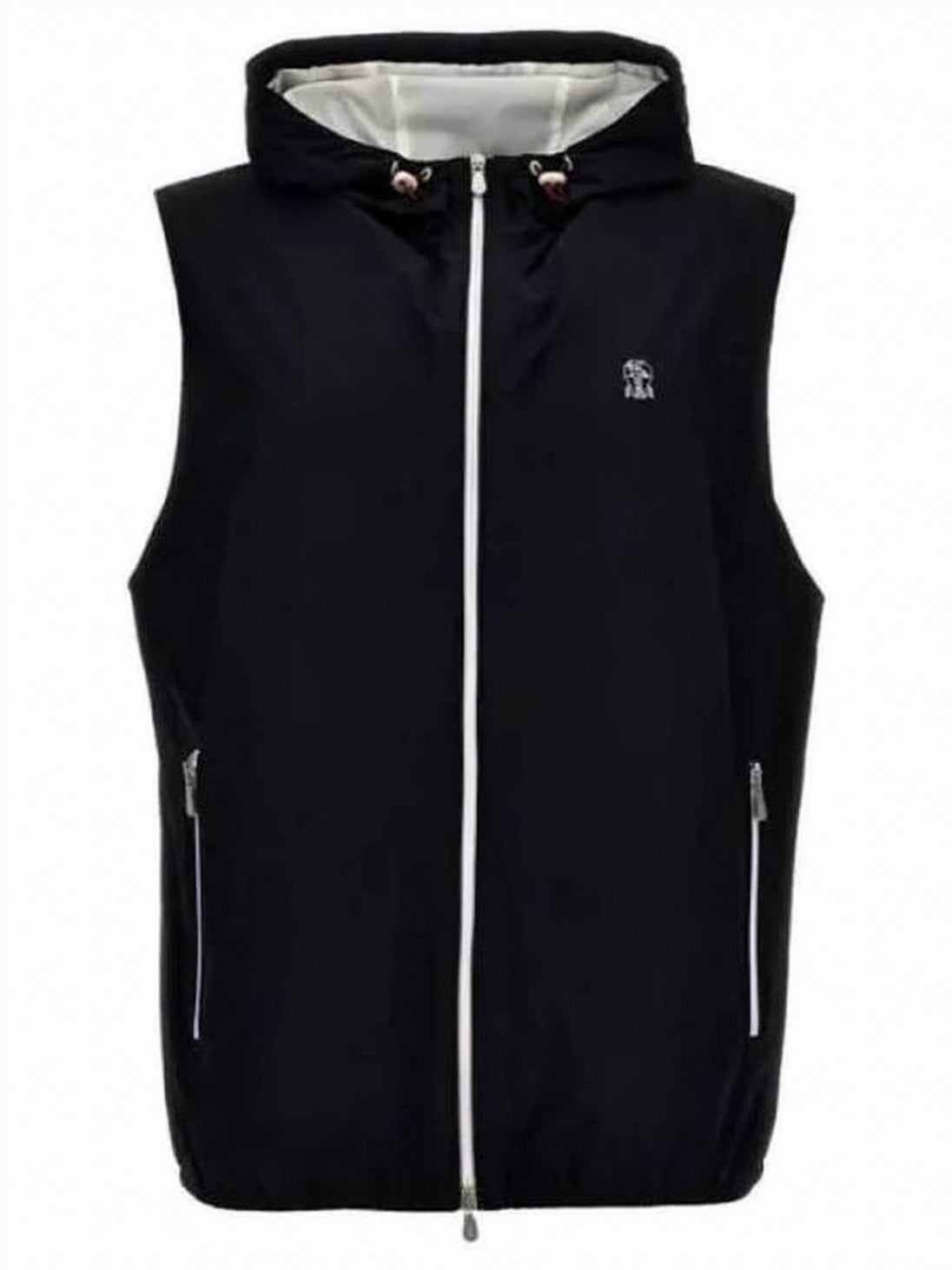 Minimalist Black Vest with Zip-Up Front