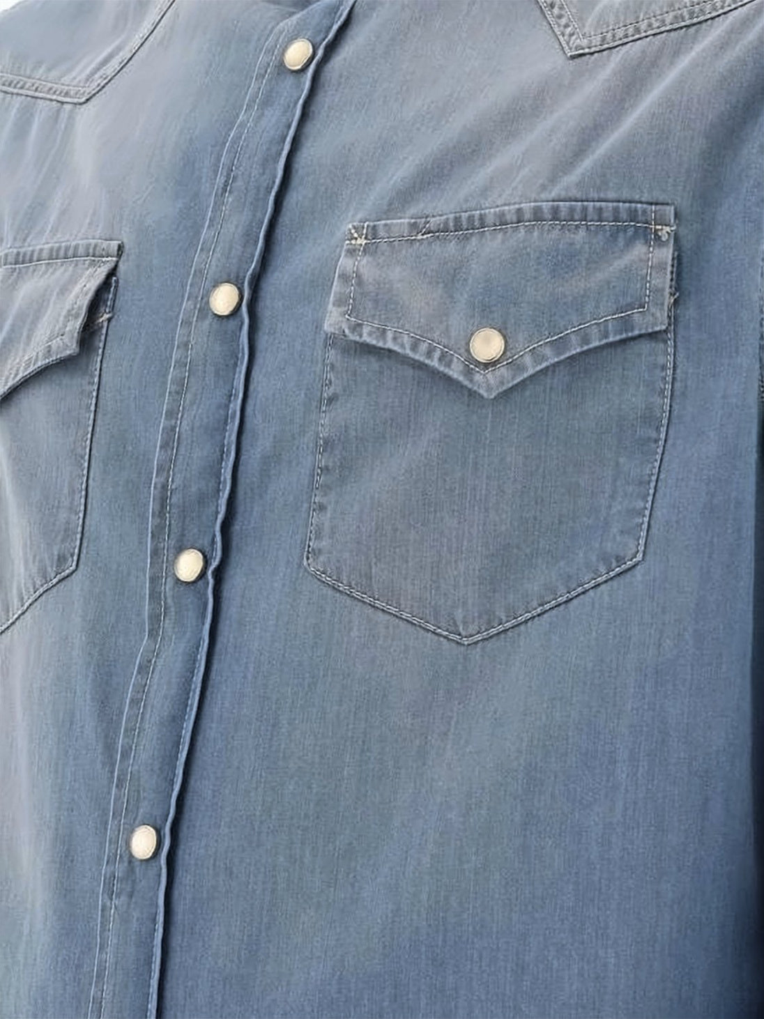Ultralight Denim Long-Sleeve Shirt with Classic Collar