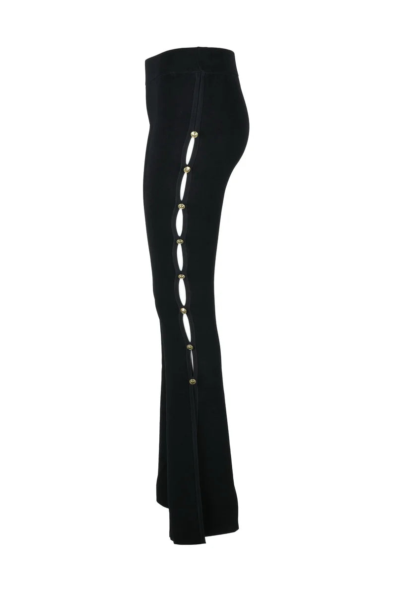 Knit Flare Pants - Black