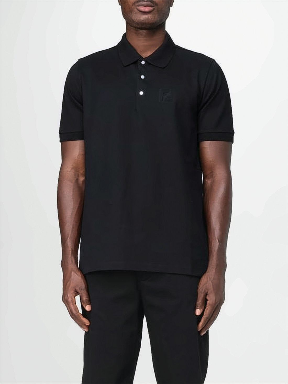 Black Polo Shirt with Classic Collar