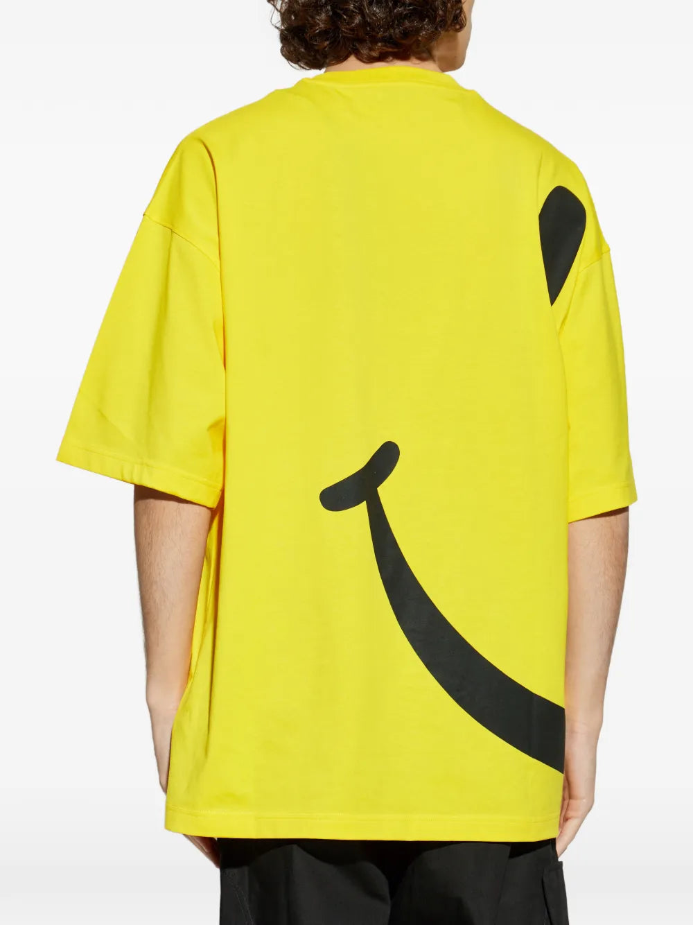 Relaxed Fit Yellow T-Shirt With Bold Smiley Graphic