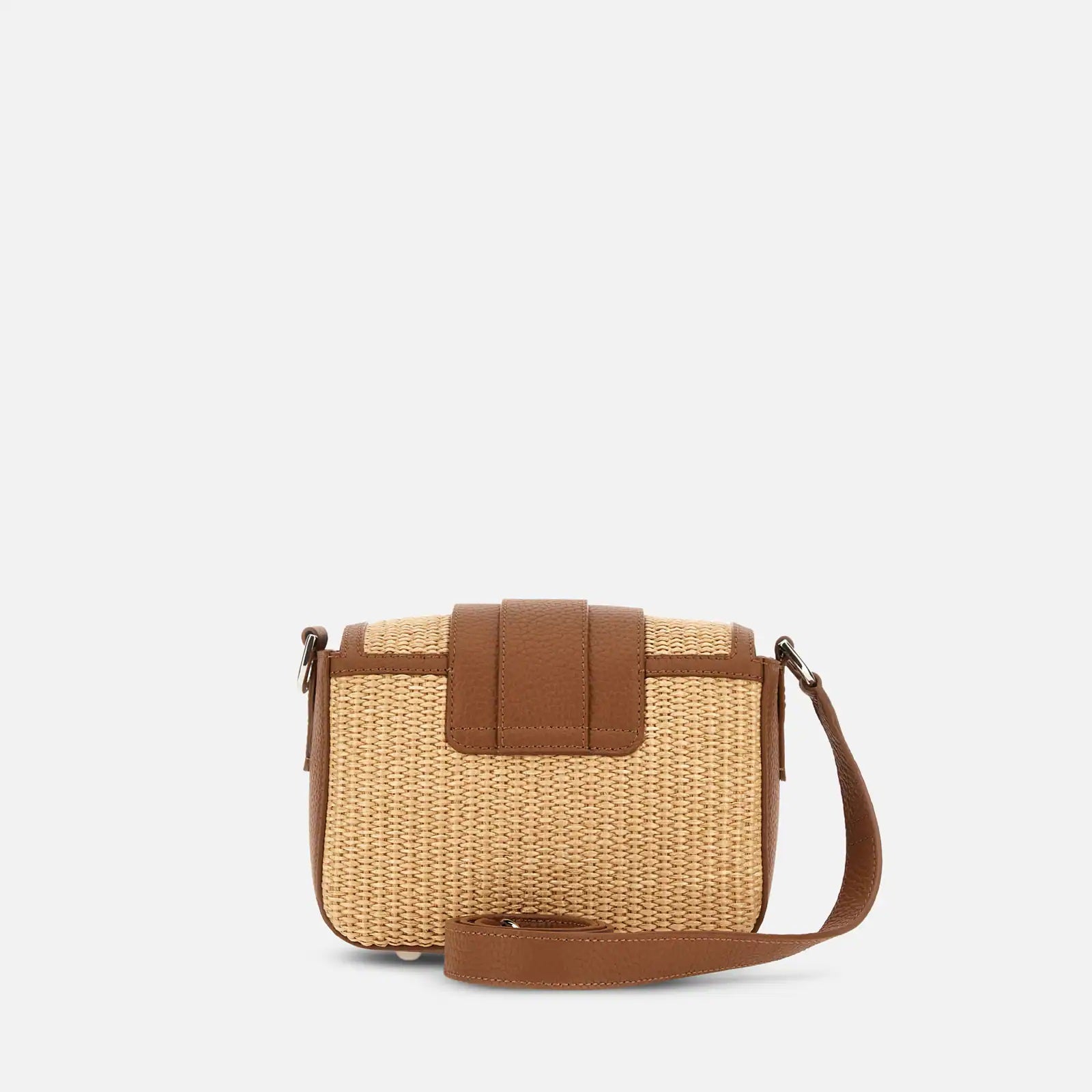 Beige Brown H01X Flap Bag Raffia Shoulder Bag