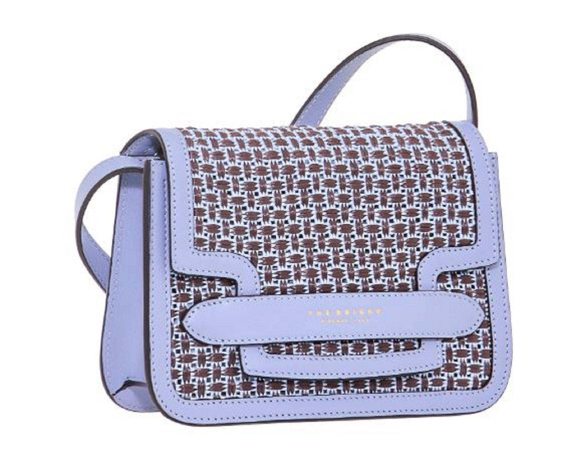 Leather and Rattan Shoulder Bag