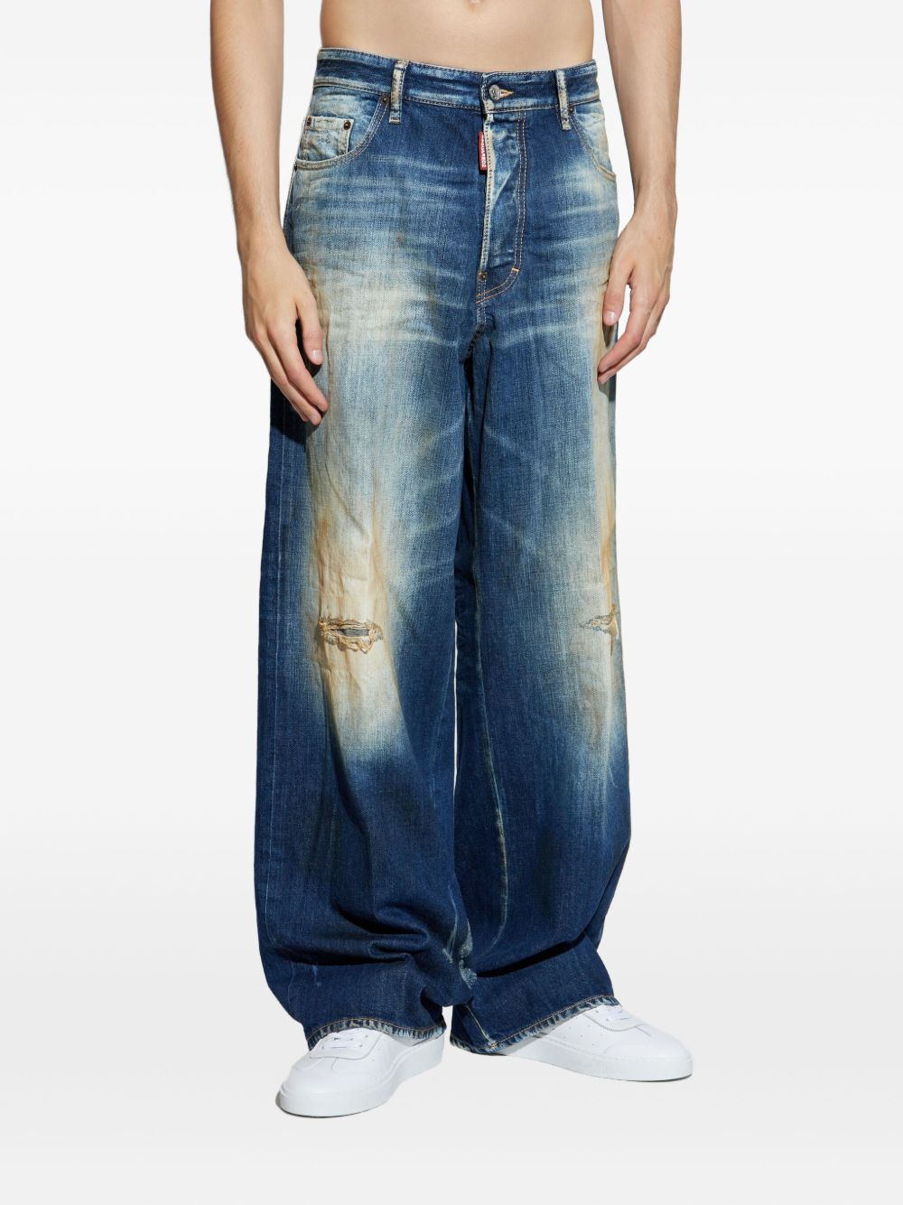 Loose-Fit Distressed Denim Jeans
