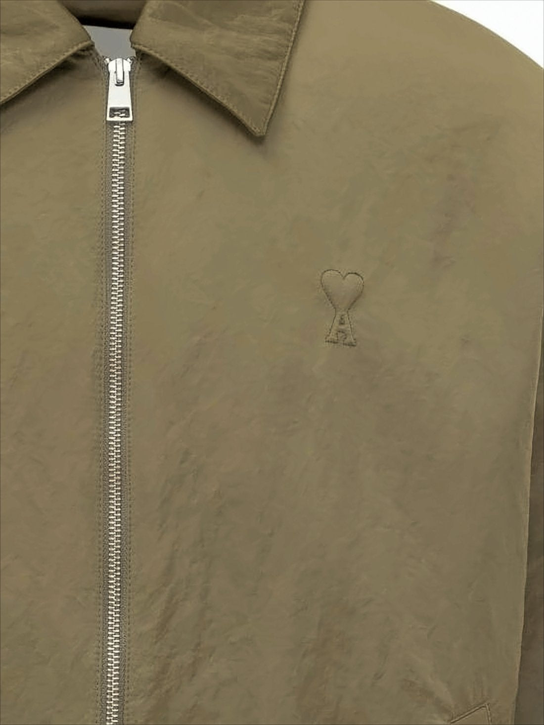 Brown Zip-Up Jacket With Classic Collar
