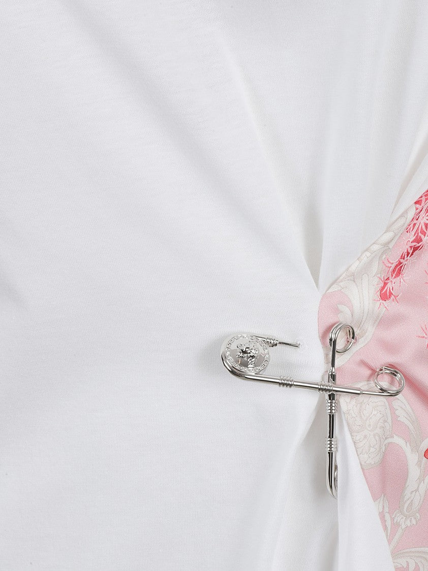 White T-Shirt With Pink Back