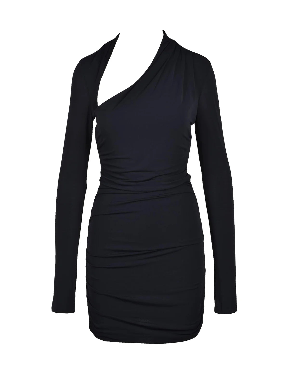 Ruched Sheath Dress - Black