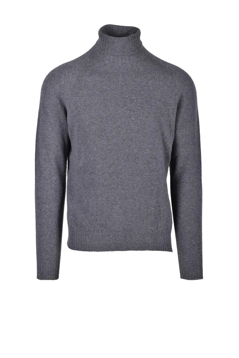 Grey Merino Wool Cashmere Men Sweater
