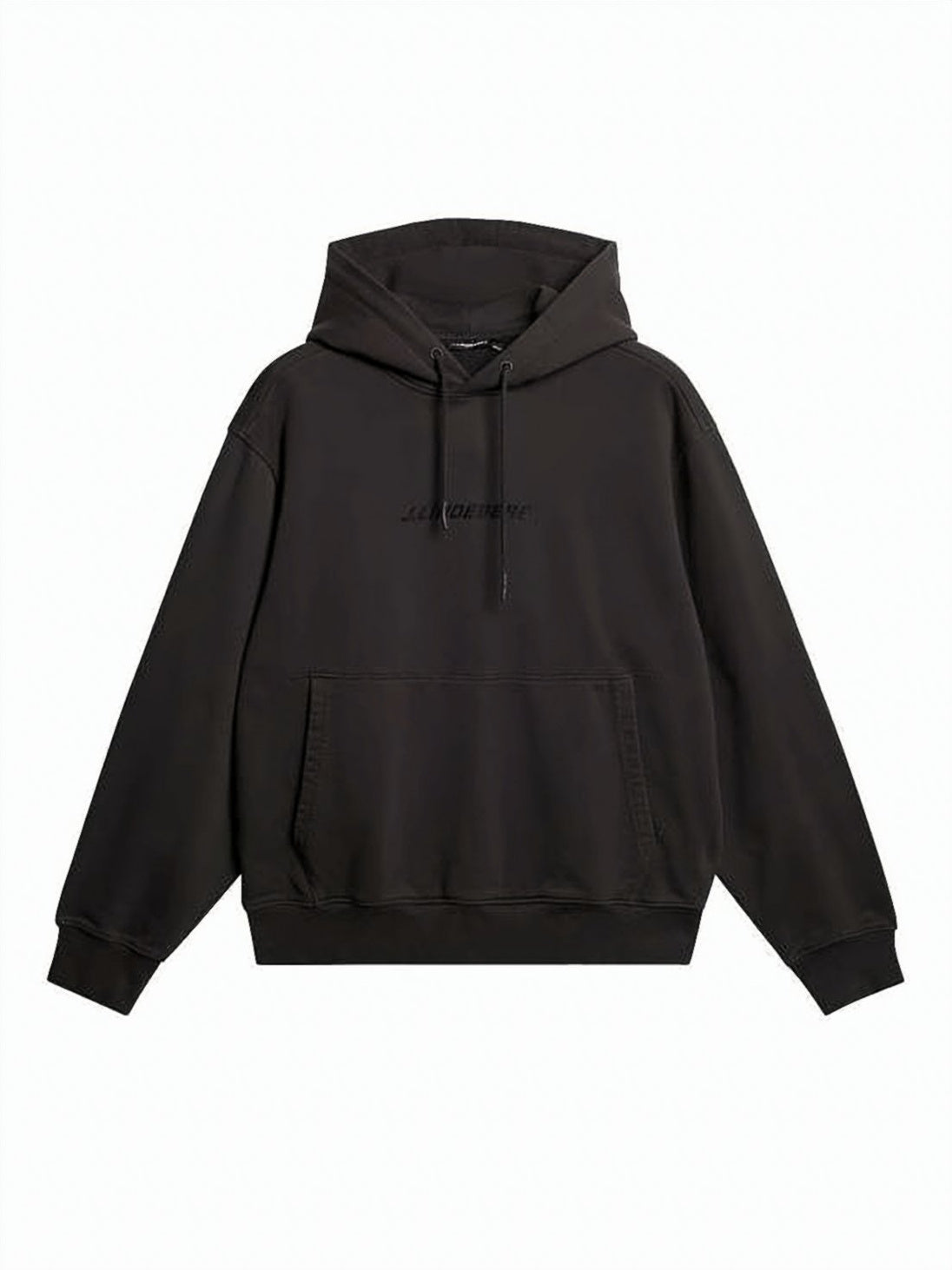 Relaxed Fit Black Hoodie with Drawstring