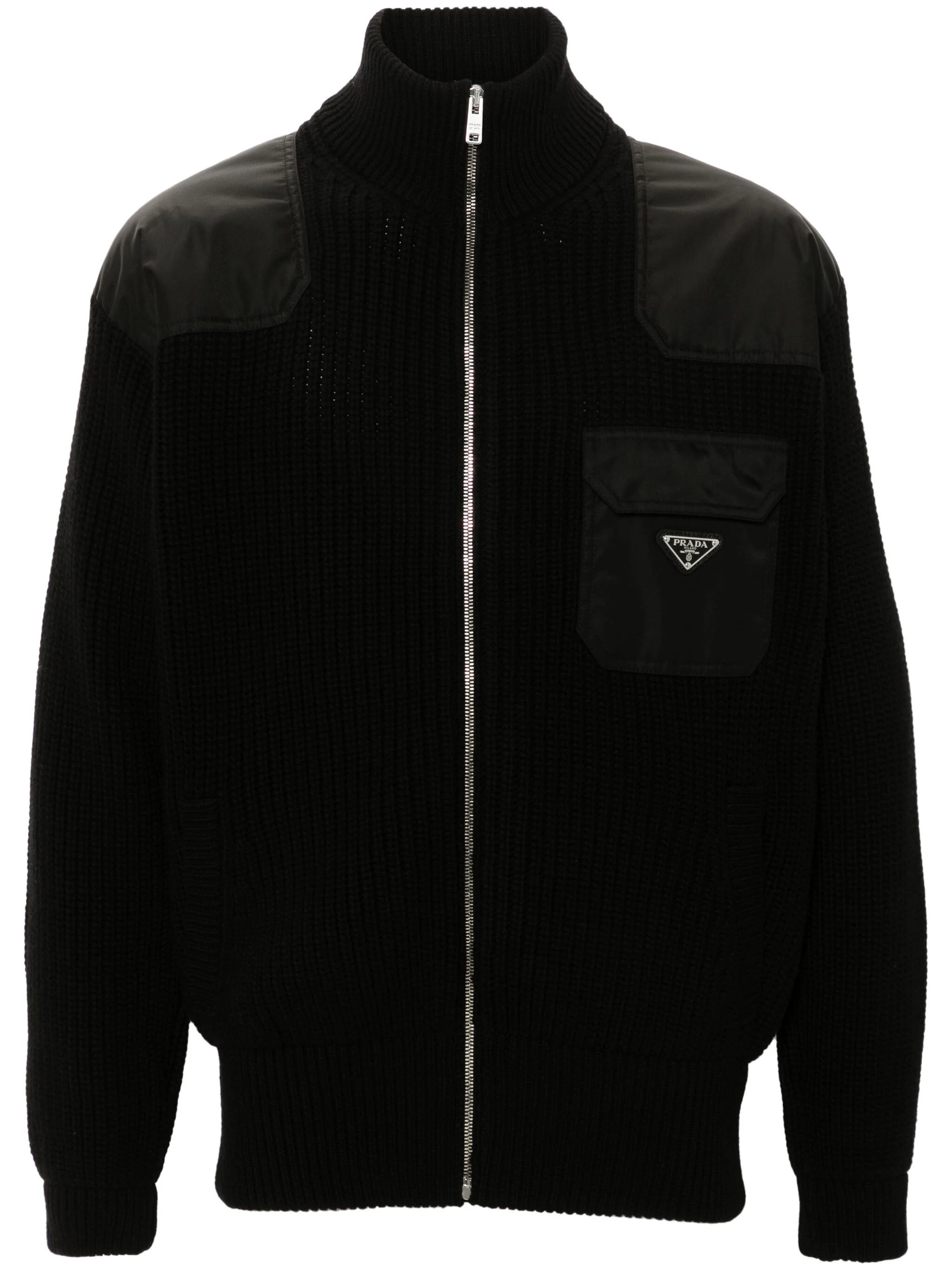 Black Cardigan Wool/Cashmere Re-Nylon Cardigan