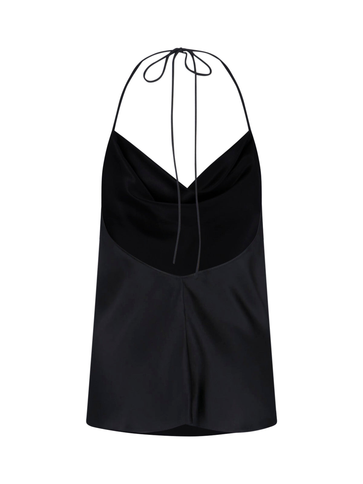 Black Silk Strap Top