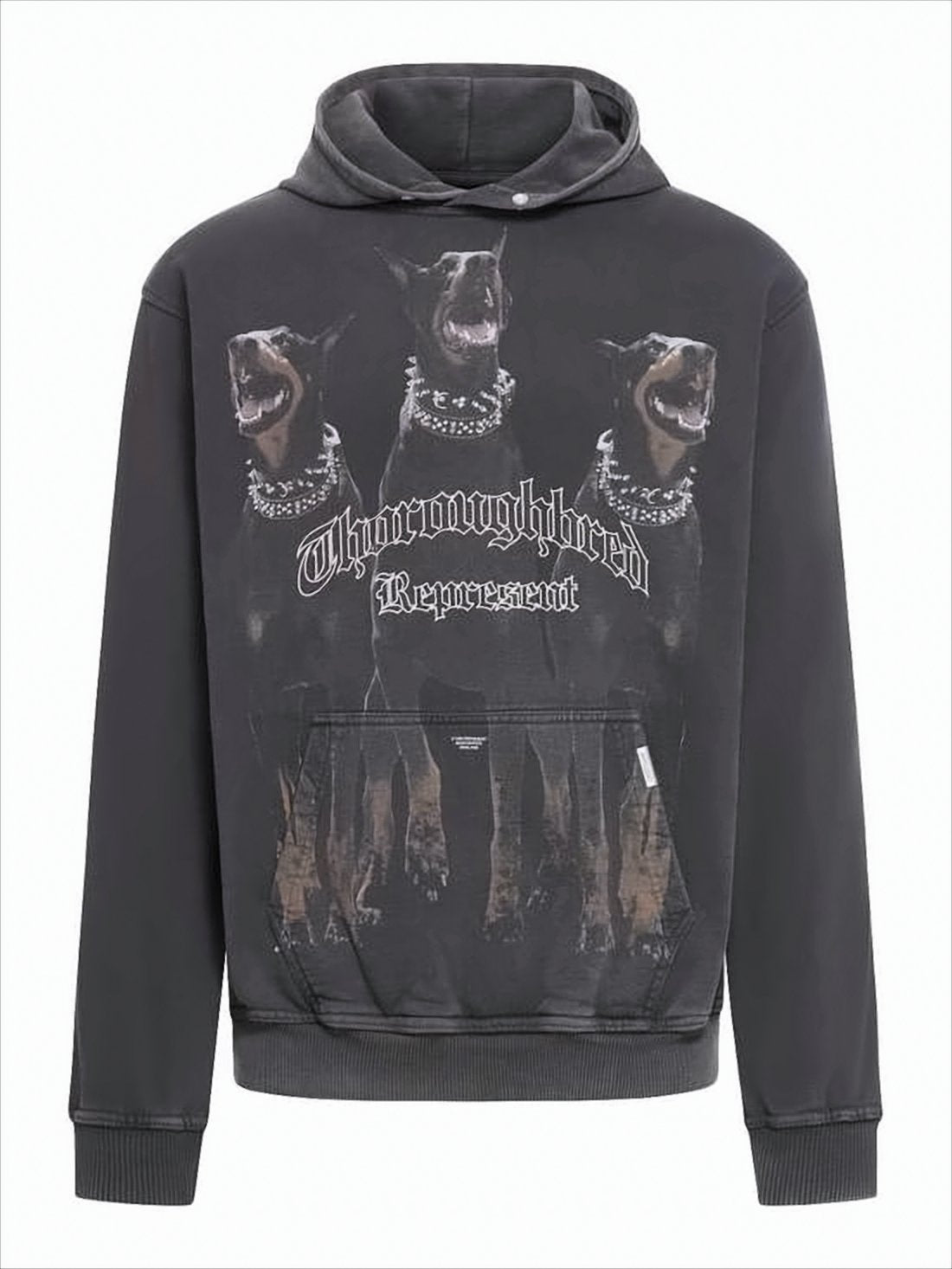 Graphic Print Hoodie Featuring Doberman Design