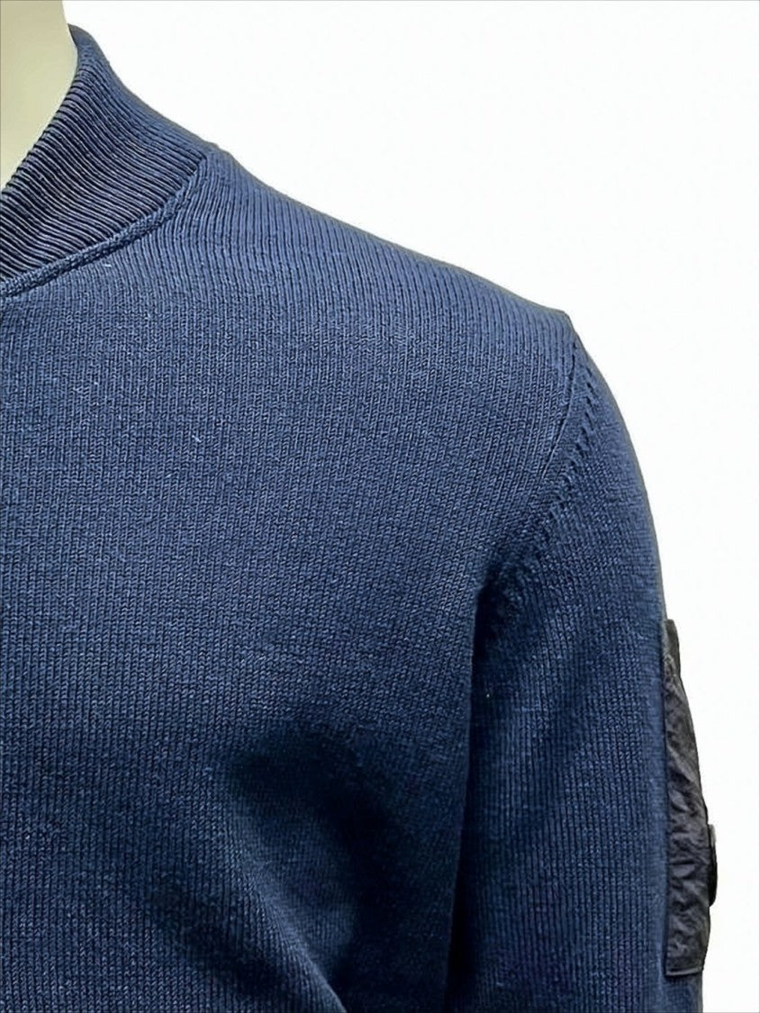 Cotton And Polyamide Zip-Up Knit Jacket With Unique Lens Detail