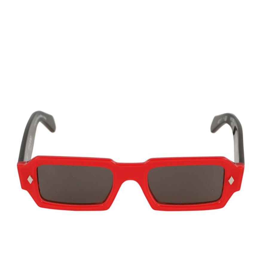 Rock Star Bold Rectangular Frame Sunglasses with Metallic Accents