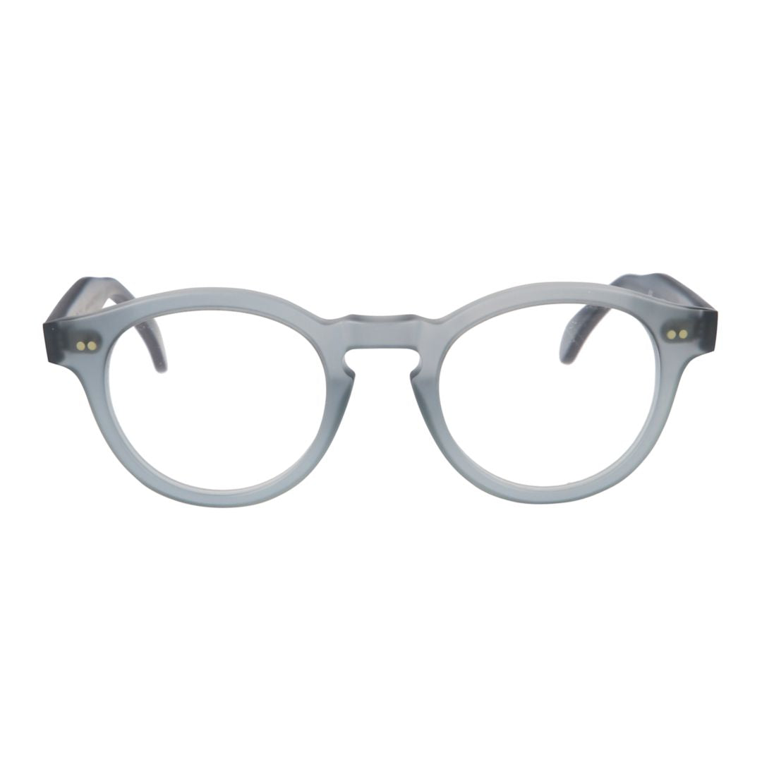 Tony Rounded Translucent Grey Eyeglasses with Keyhole Bridge