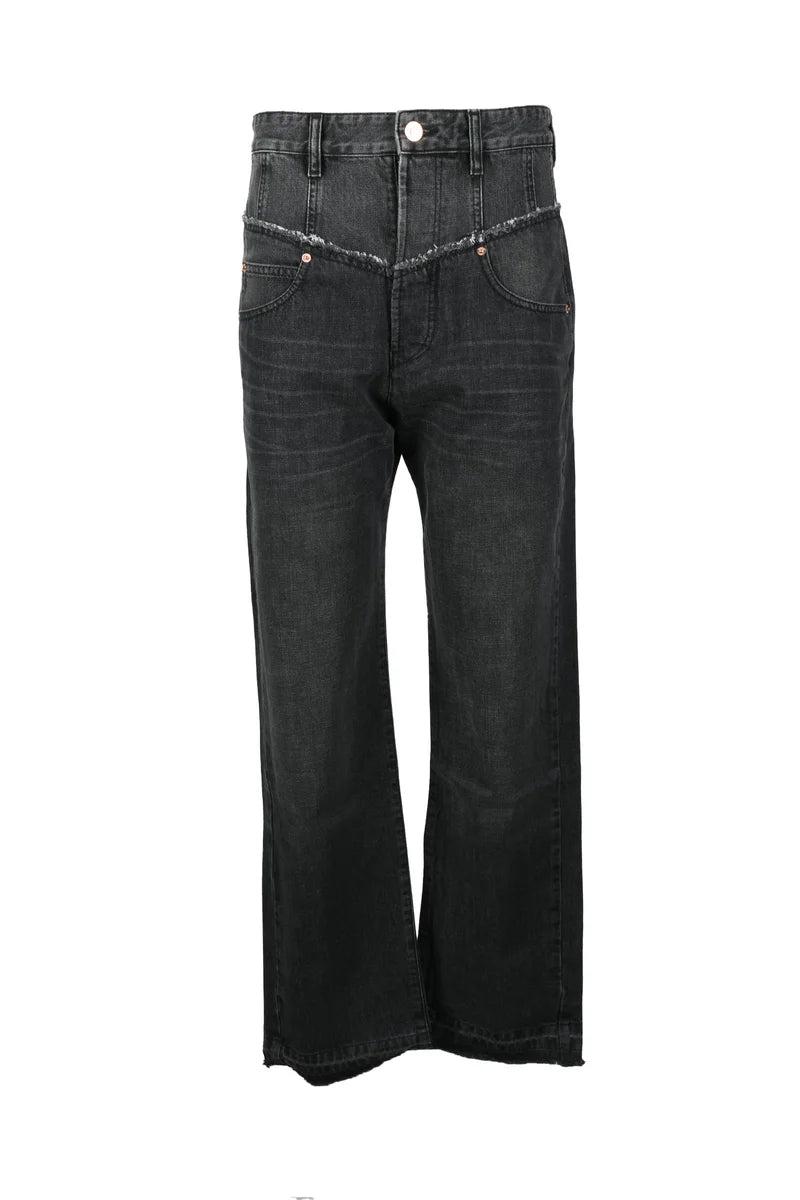 Straight-Leg Grey Jeans with Classic Five-Pocket Design