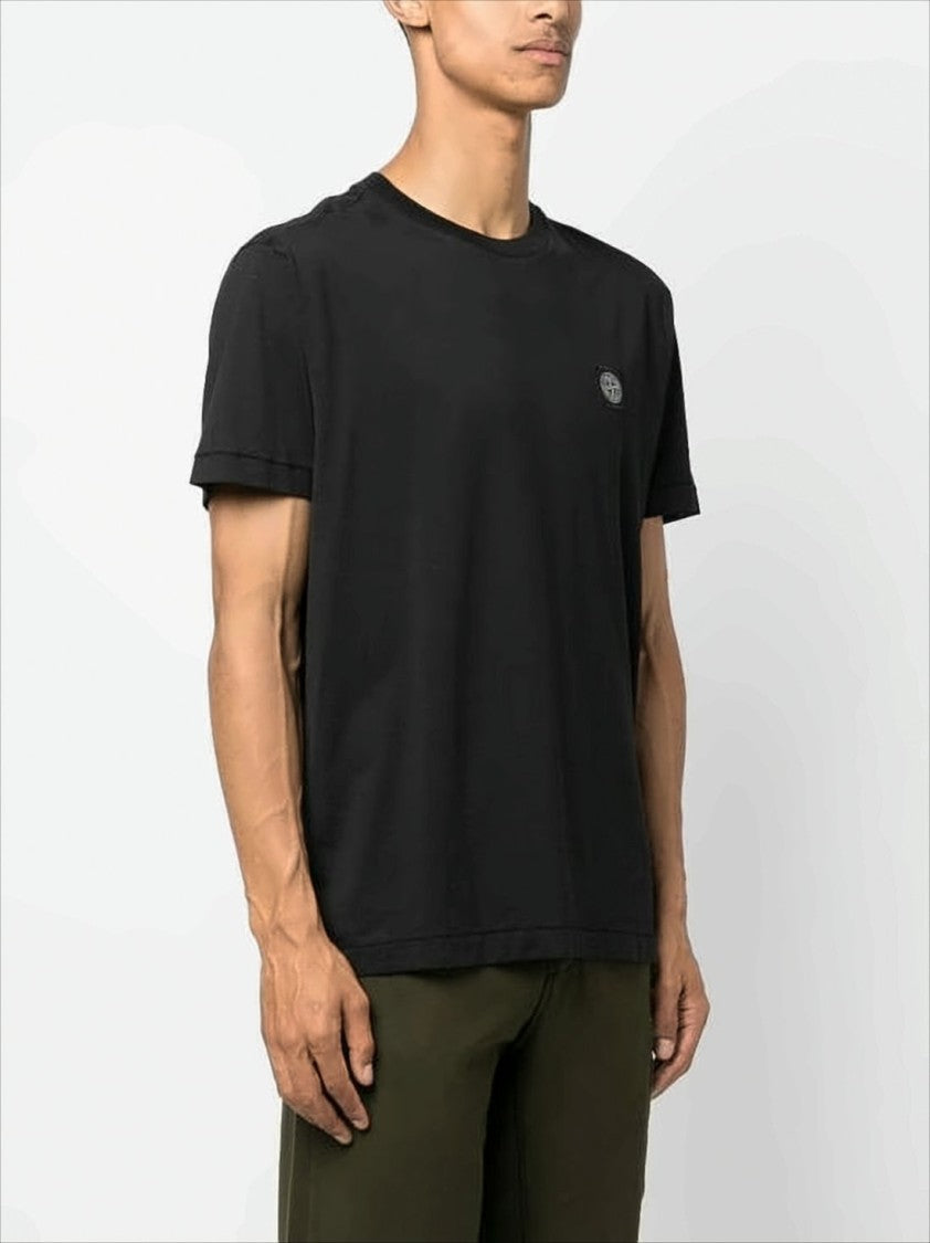 Classic Short-Sleeve T-Shirt with Subtle Patch Logo