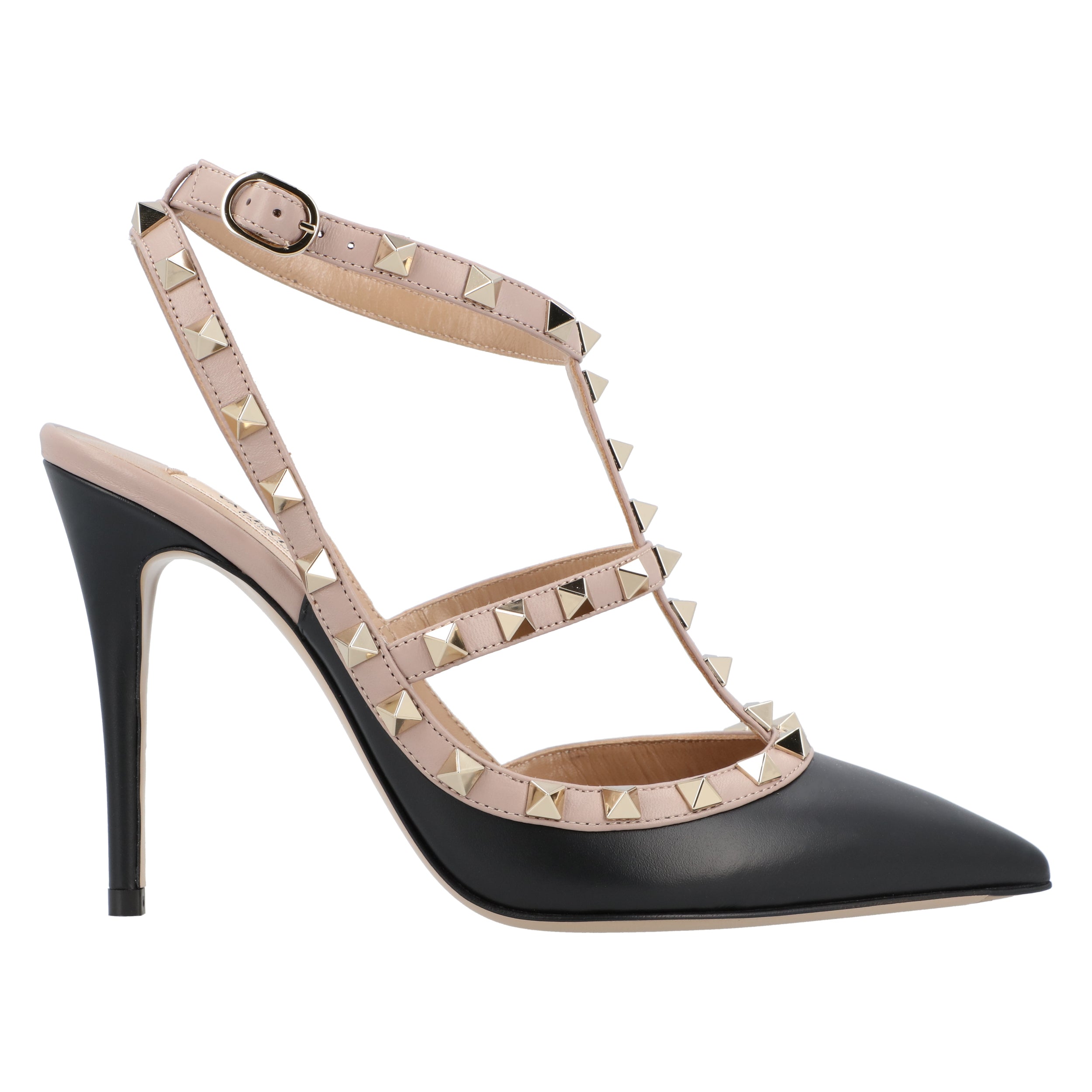 Leather Gold-Tone Rockstud Black