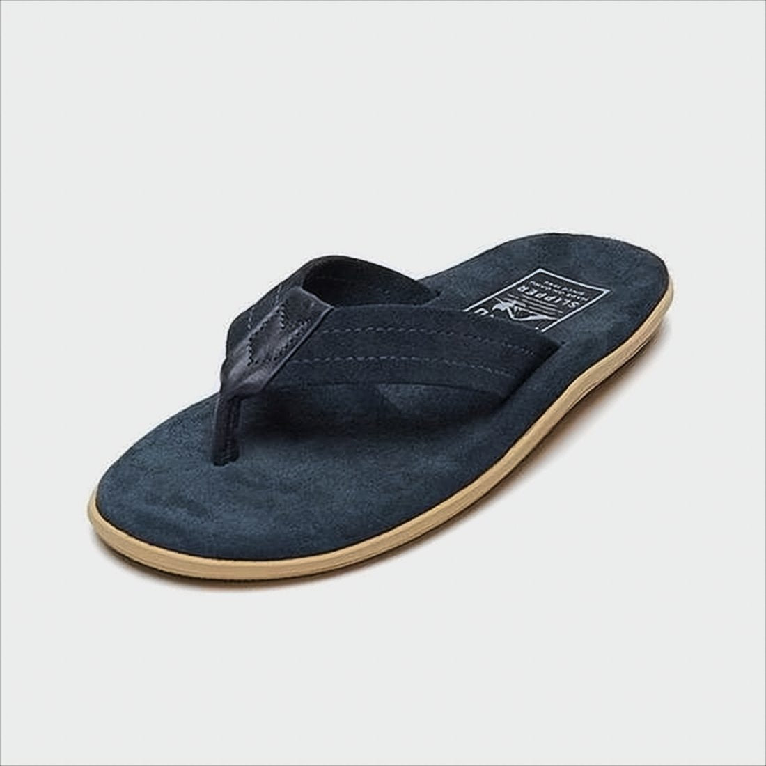 Suede Slip-On Sandals with Textured Rubber Sole