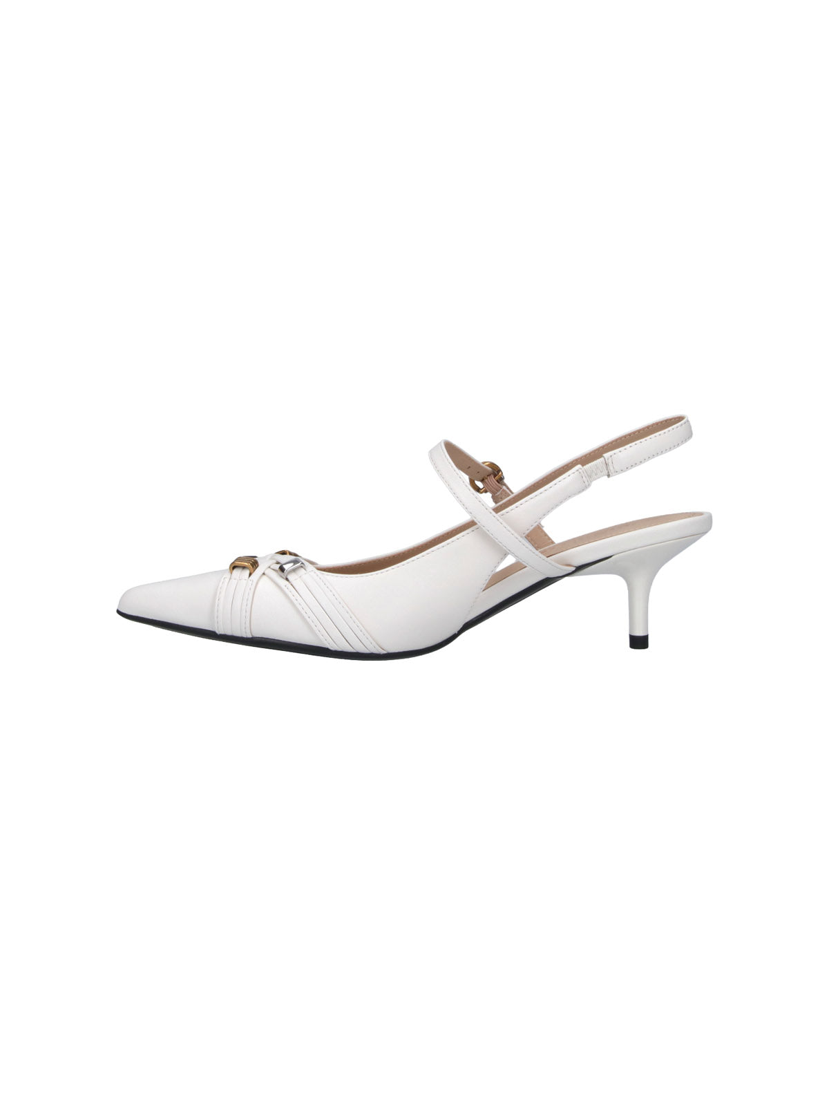 White Gloria 18 Leather Slingback Pumps