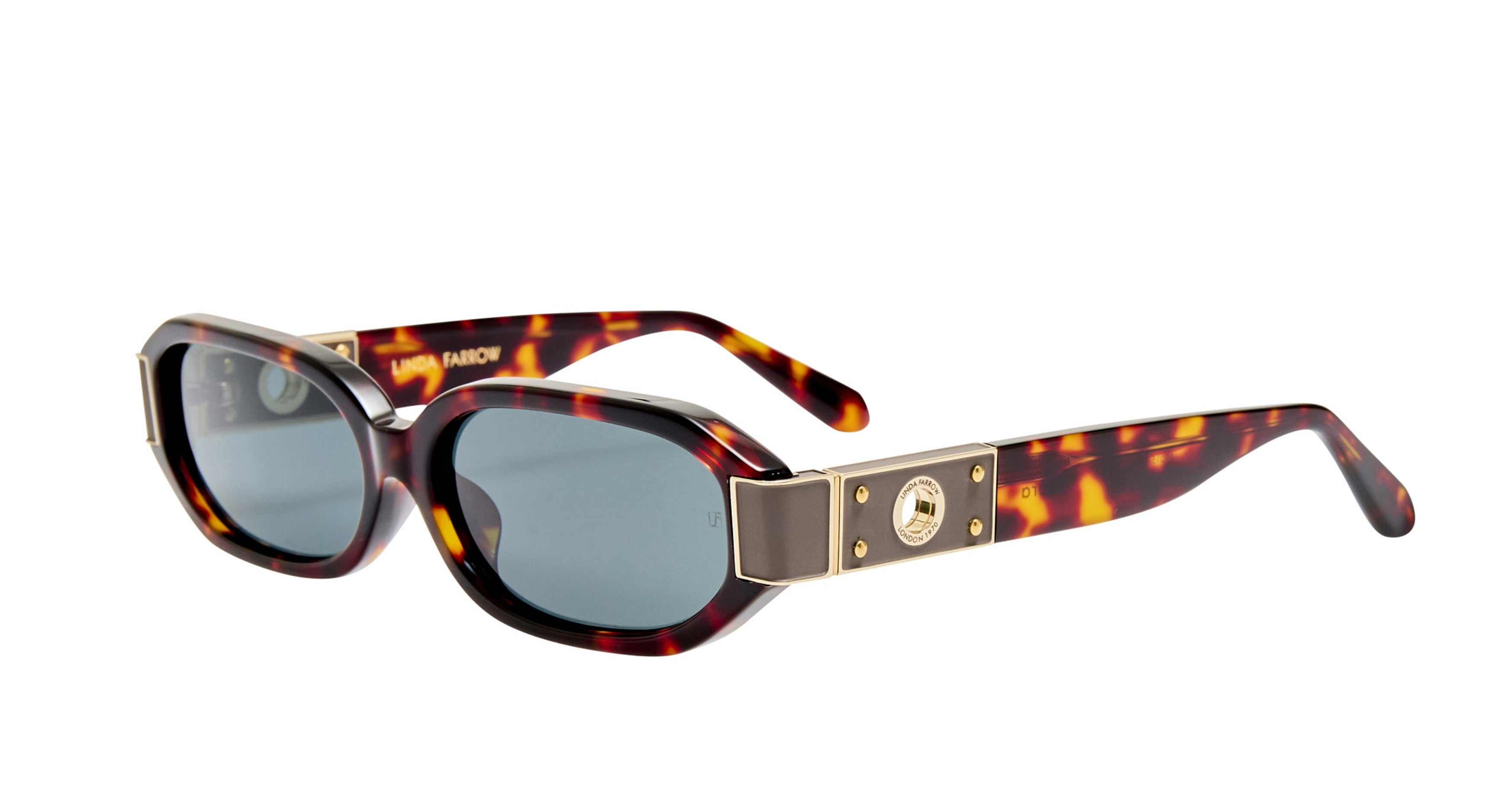 Lfl Oversized Geometric Tortoiseshell Sunglasses with Gold-tone Accents