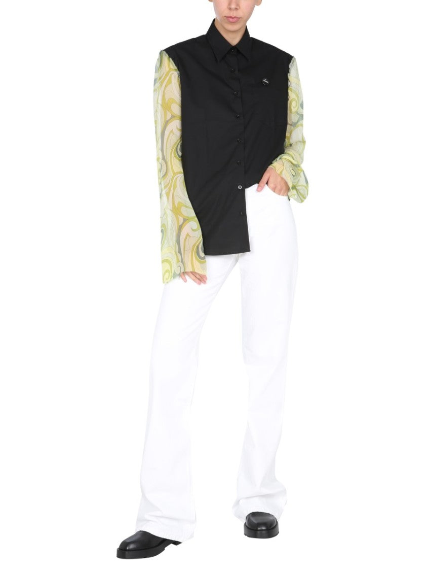 High-Waist Flared Jeans With Five-Pocket Design