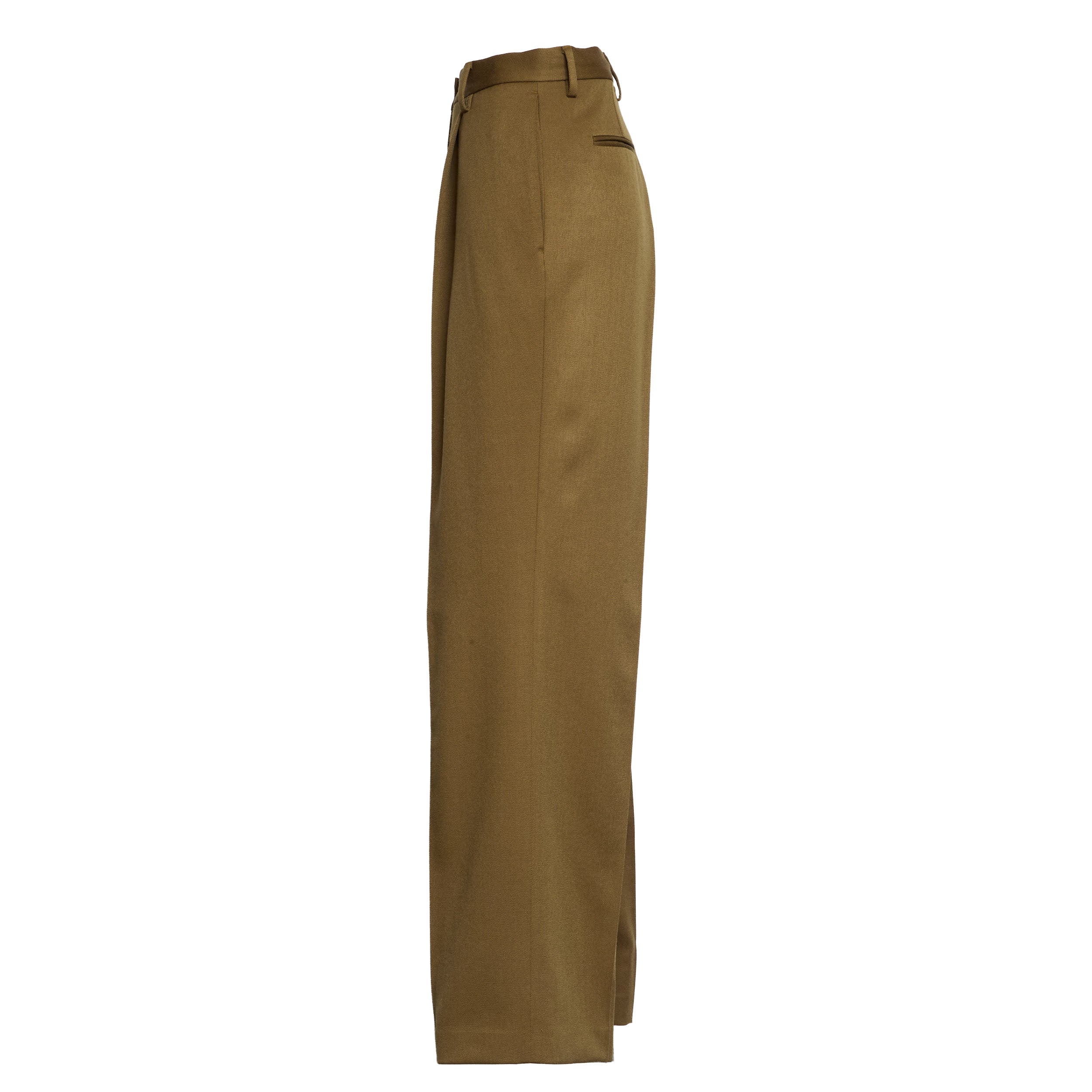 Regular Fit Wool Trousers with Front Pleats