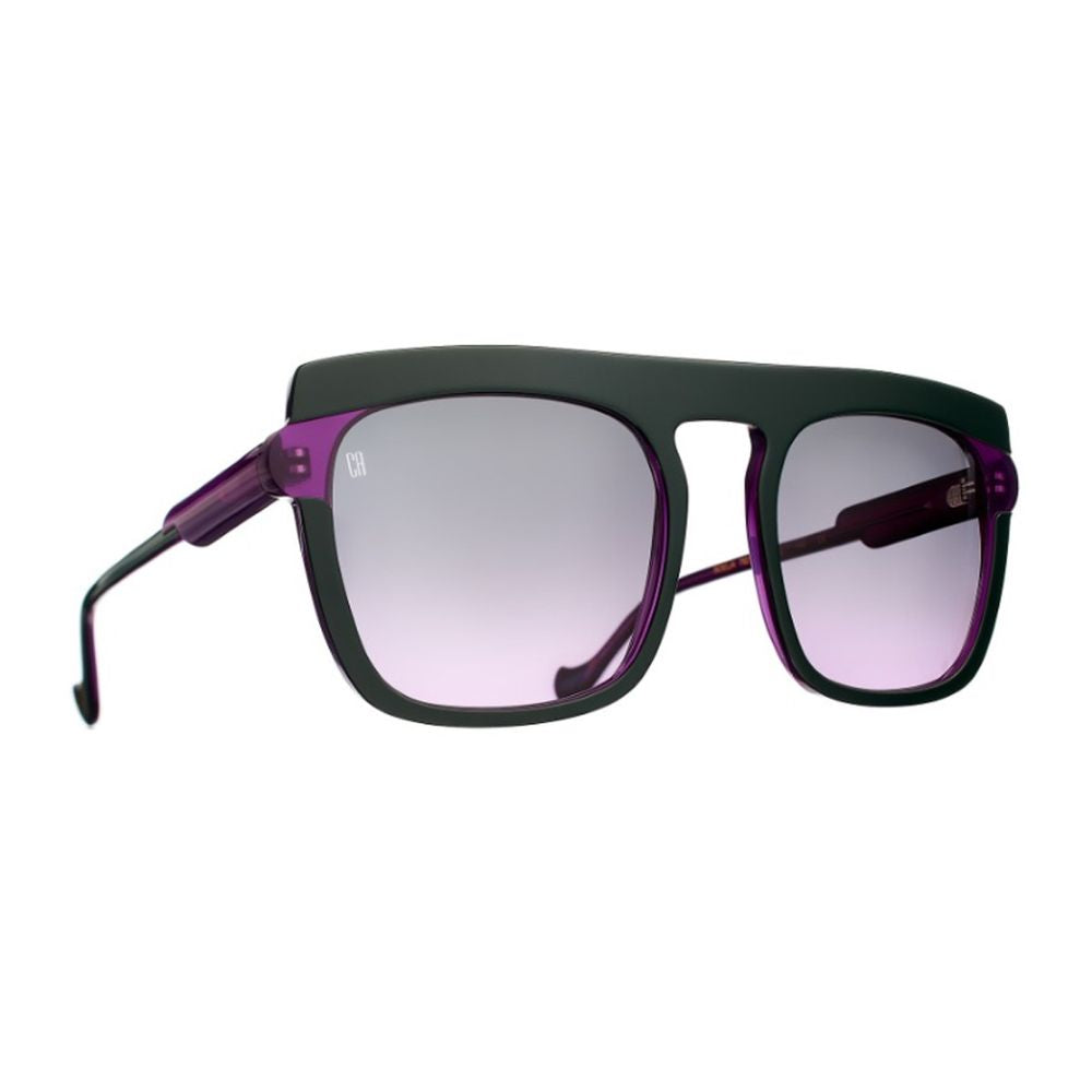 Oversized Square Sunglasses with Green Frame