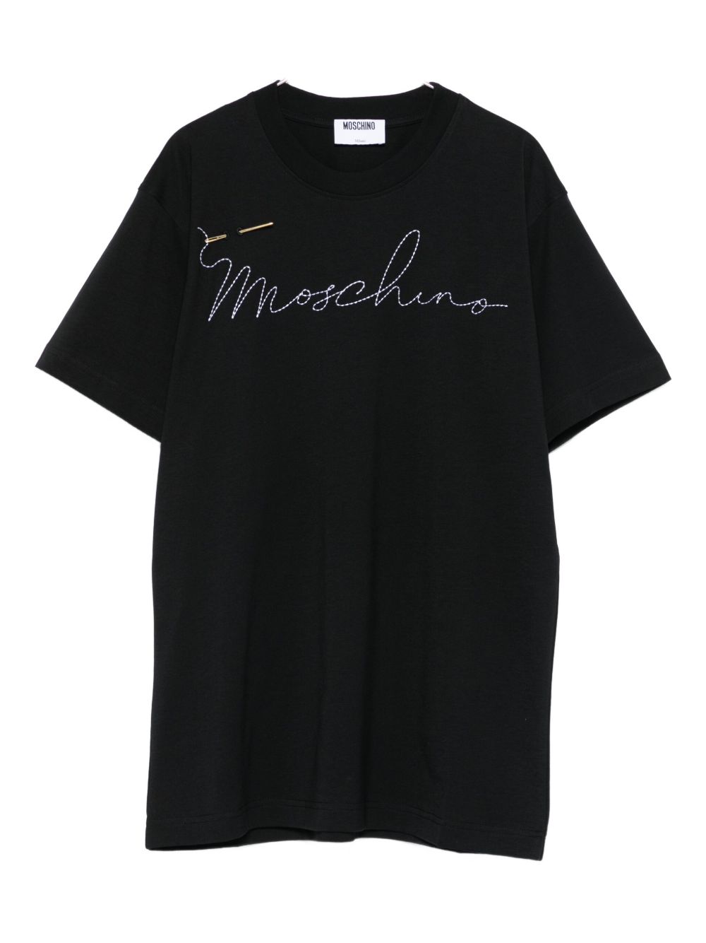 Cotton Short-Sleeved Top with Embroidered Logo