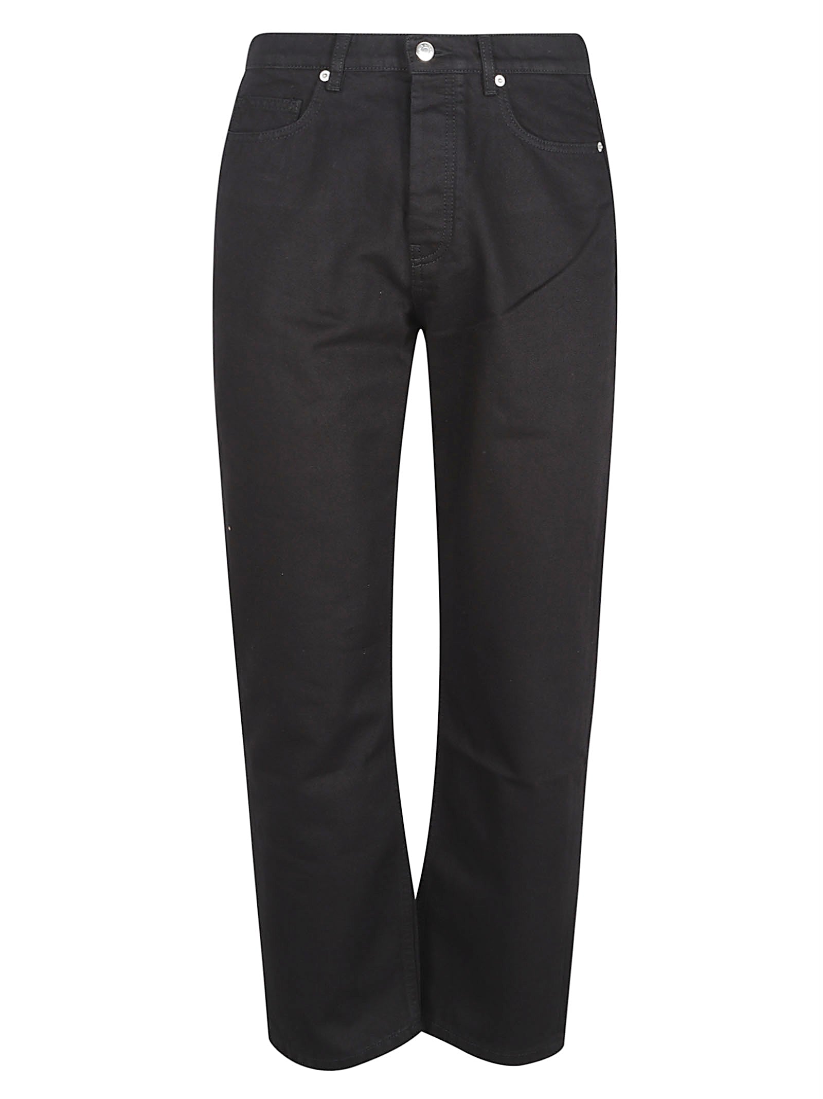 Straight-Leg Denim Jeans With Mid-Rise Waist