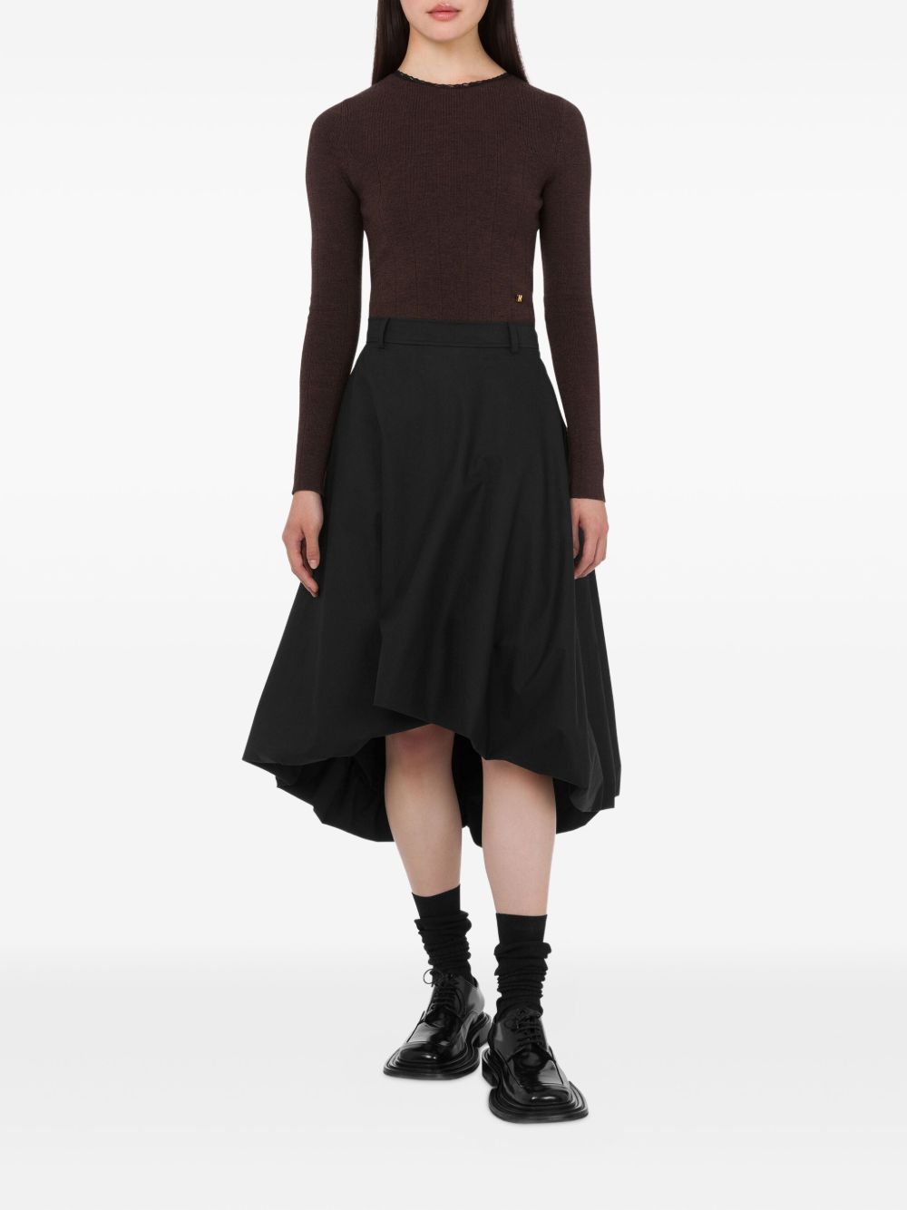 A-Line Skirt with Asymmetric Hem