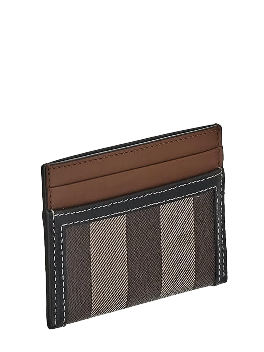 Striped Slim Card Wallet with Black Trim