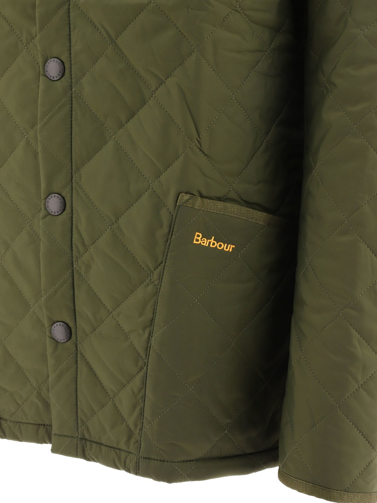Quilted Barbour Jacket with Classic Collar and Button Closure