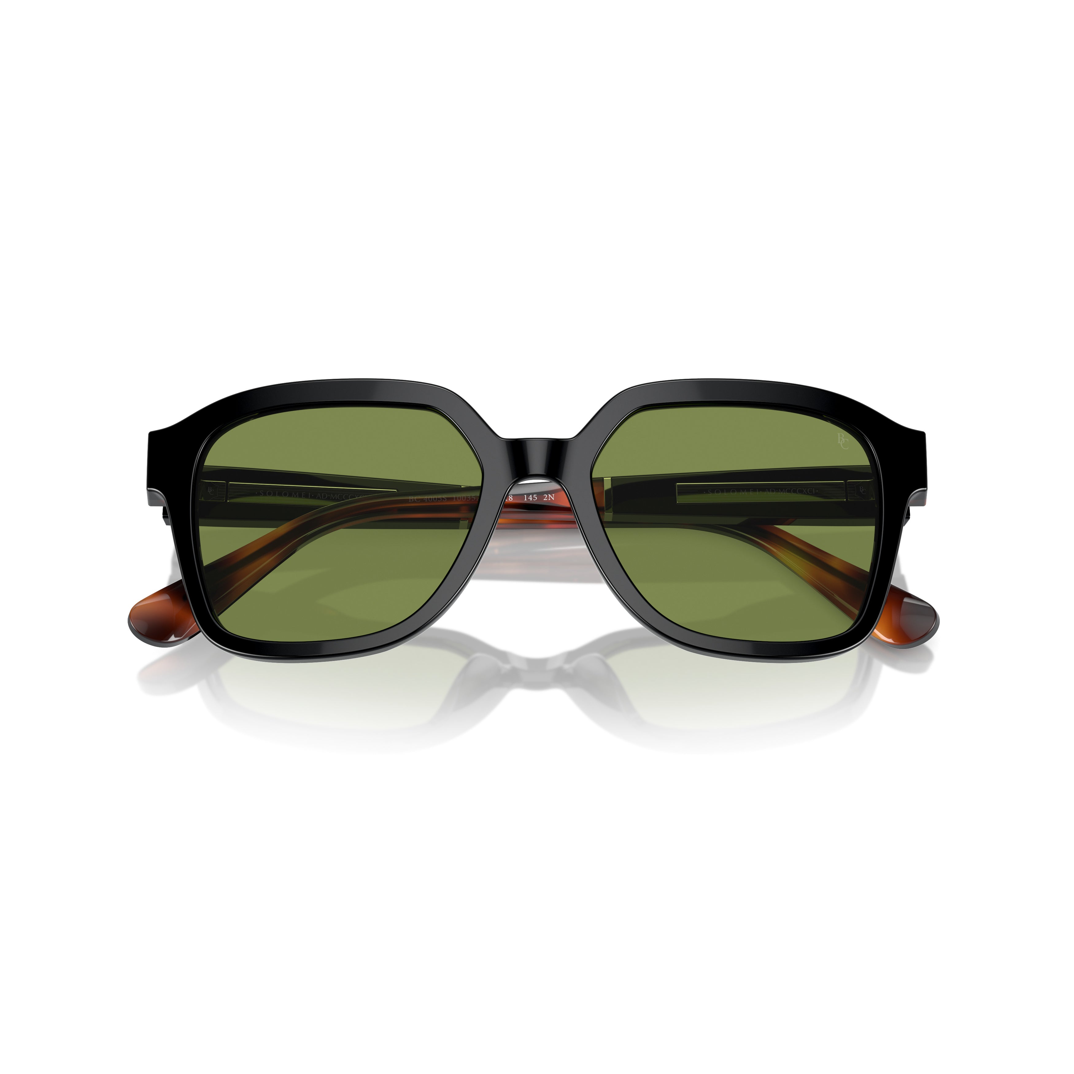 0bc4005s Square-Shaped Acetate Sunglasses with Tortoiseshell Temples