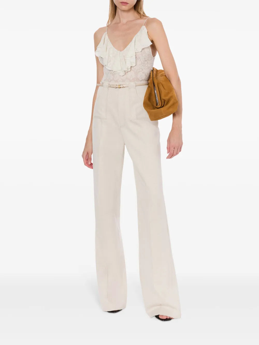 Classic Tailored Pantalone With Straight Leg Cut